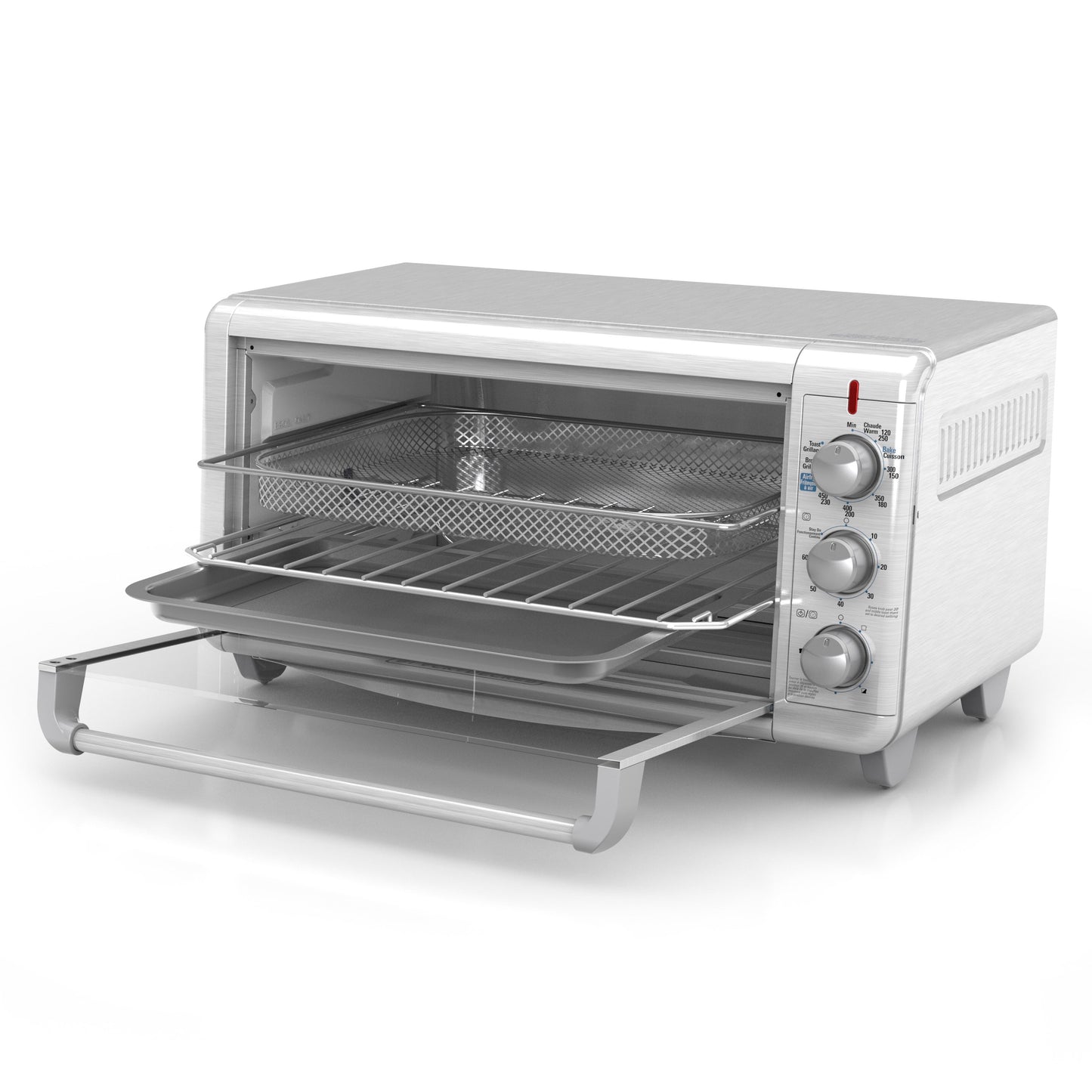 BLACK+DECKER Crisp 'N Bake Air Fry Toaster Oven, 8-Slice, 5 Cooking Functions, 60 Minute Timer, Stainless Steel