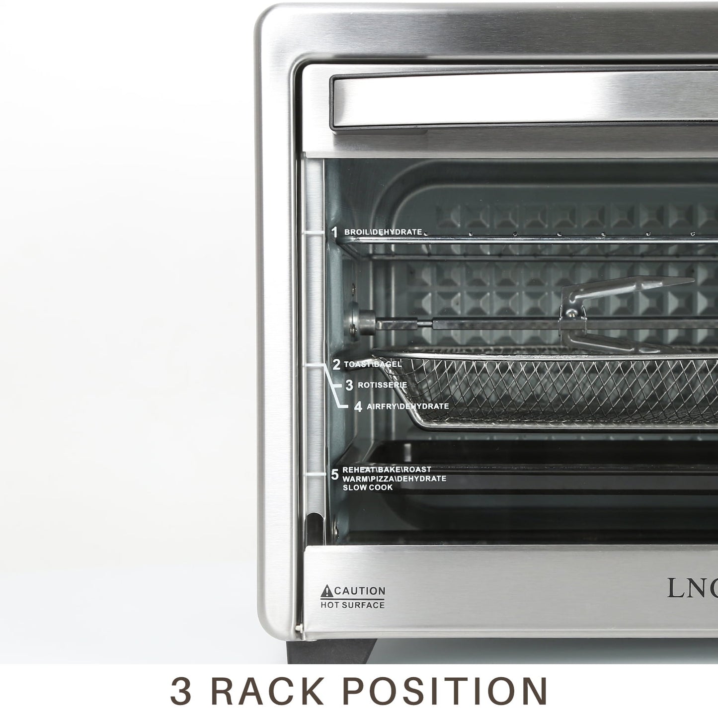 Air Fryer Toaster Oven 12-in-1 Countertop Oven with Speedy Convection, Large 34 QT Capacity, 1750W, Stainless Steel - Gray