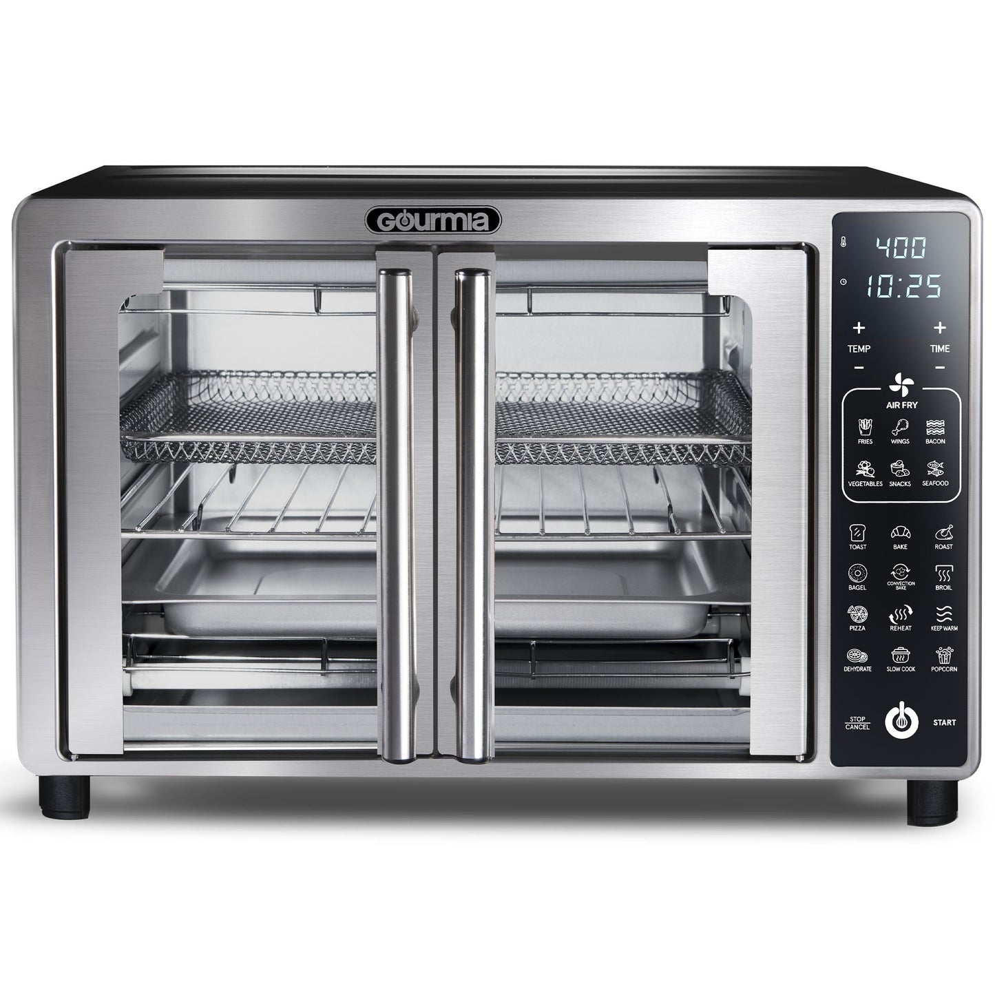 Gourmia Digital Air Fryer Toaster Oven with Single-Pull French Doors, New