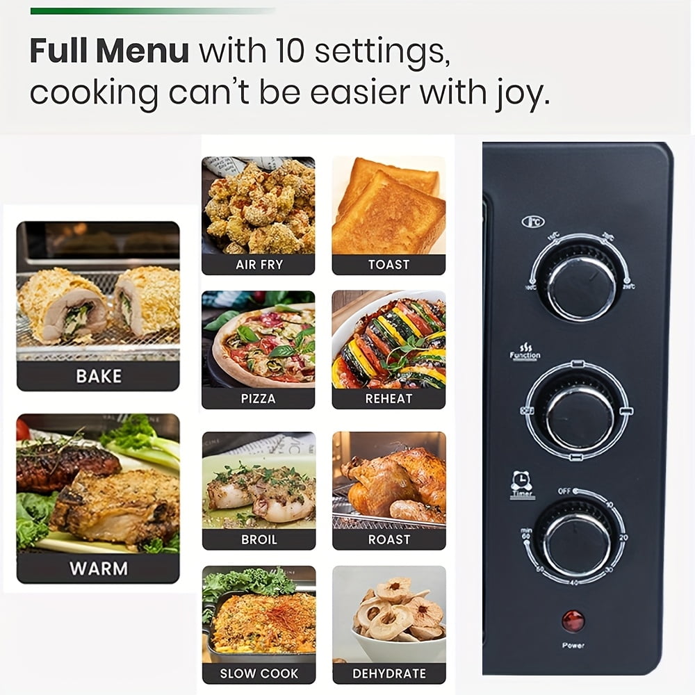 3-in-1 Digital Air Fry, Large Toaster Oven, Kitchen Countertop Convection Oven Cooker