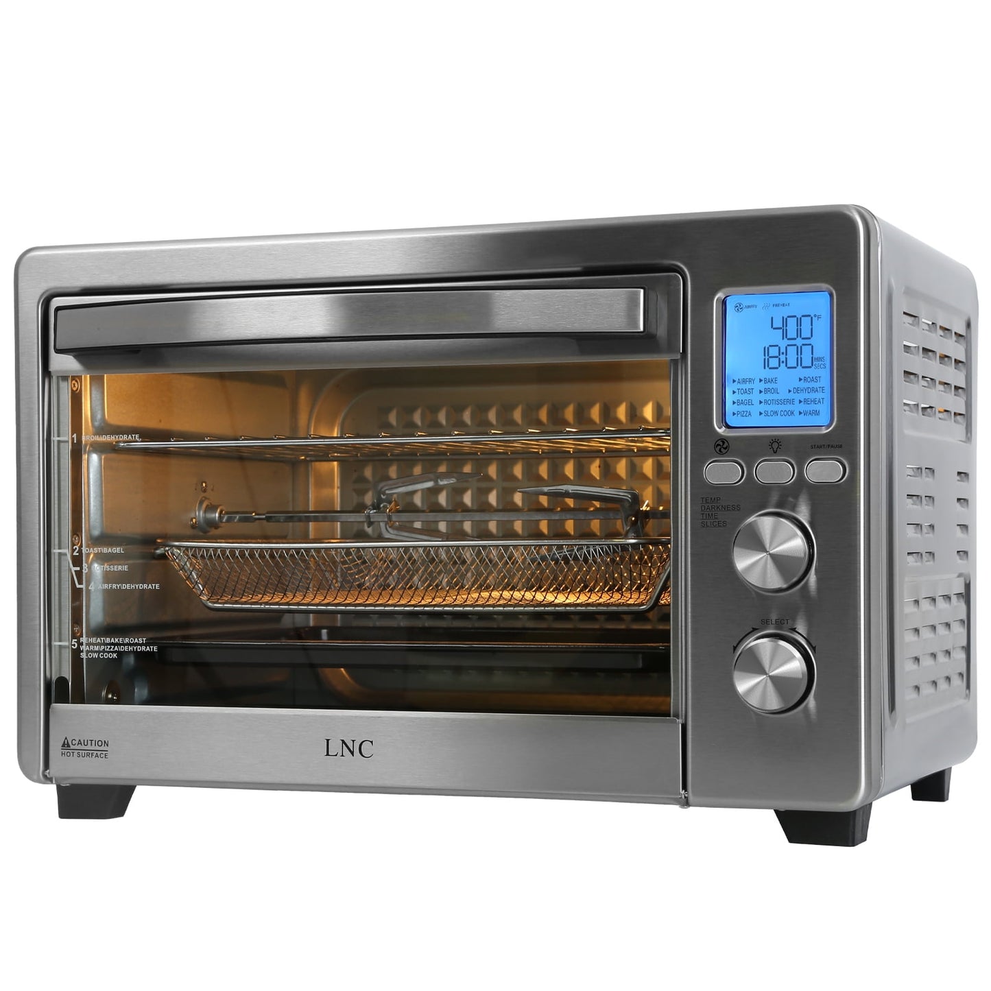 Air Fryer Toaster Oven 12-in-1 Countertop Oven with Speedy Convection, Large 34 QT Capacity, 1750W, Stainless Steel - Gray