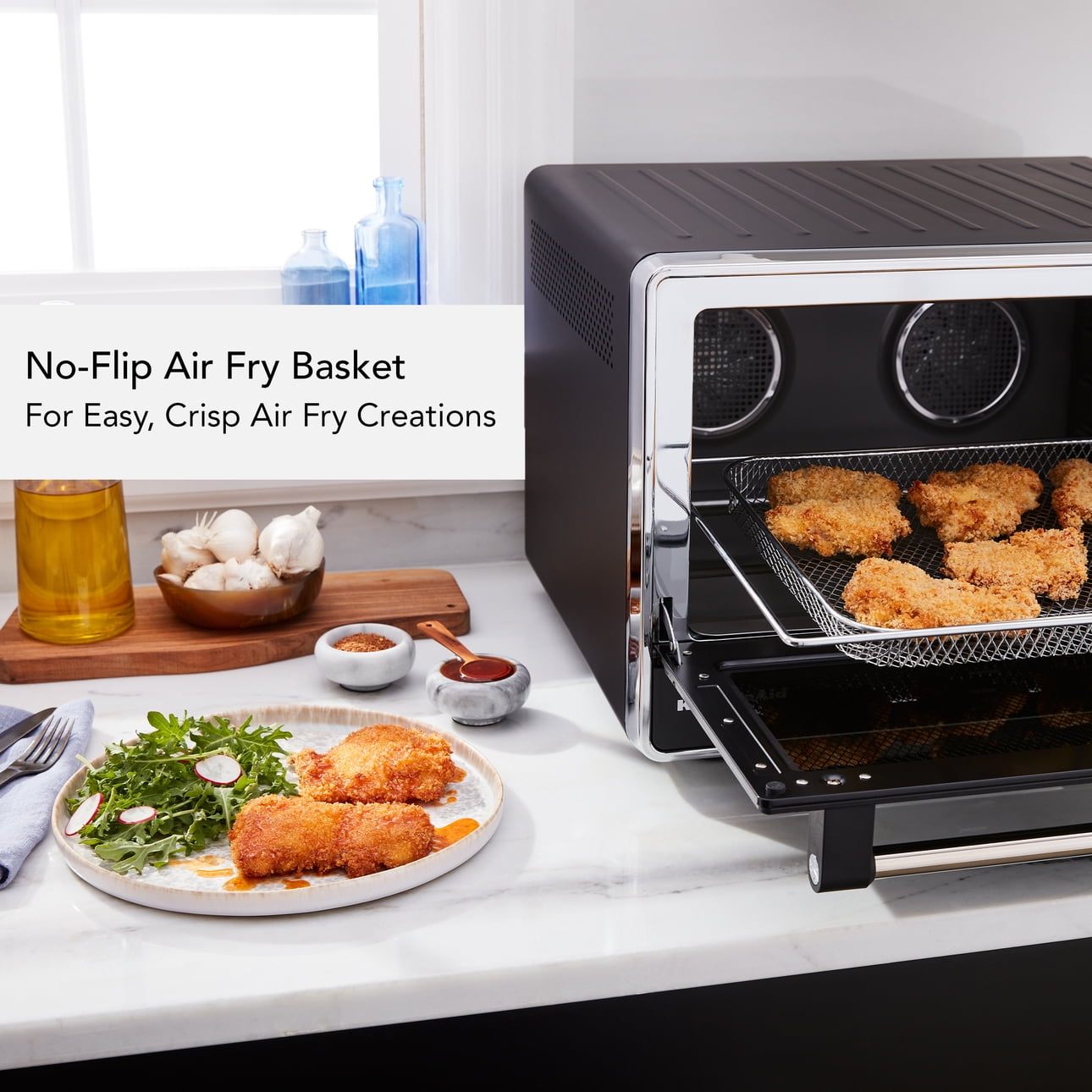 KitchenAid Dual Convection Countertop Oven with Air Fry and Temperature Probe, Black Matte, KCO224BM