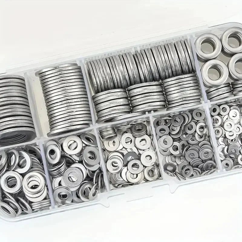 360pcs 304 Stainless Steel Flat Washers Set, Perfect For Home Decor,