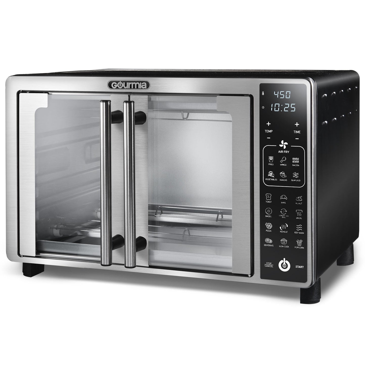 Gourmia Digital Air Fryer Toaster Oven with Single-Pull French Doors, New