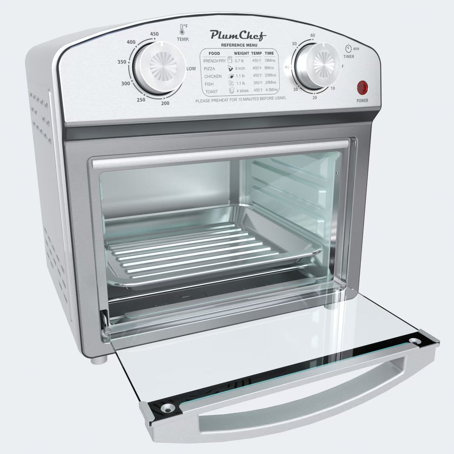 12.5QT 7-in-1 Convection Toaster Oven 1500W, Stainless Steel with 5 Presets – Bake, Roast, Grill, Broil & Toast
