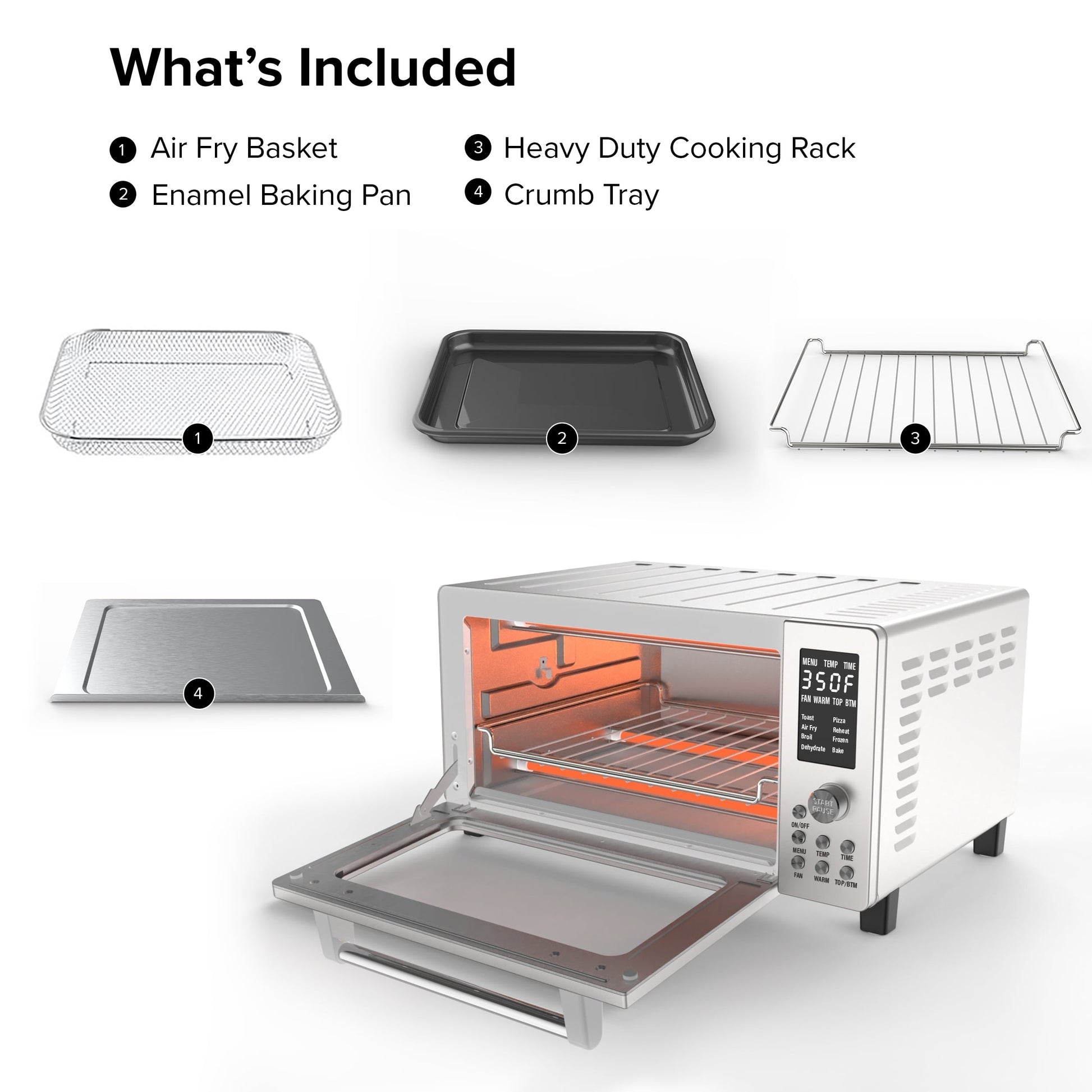 Nuwave Pro Toaster Oven & Air Fryer, 1800W Oven & Air Fryer Combo, Convection Toaster Oven