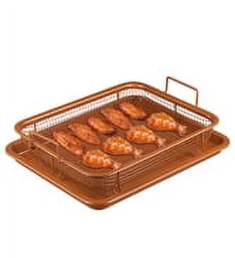 JahyShow Air Fryer Basket 2-Piece Non-Stick Stainless Steel Deep Fryer Accessories