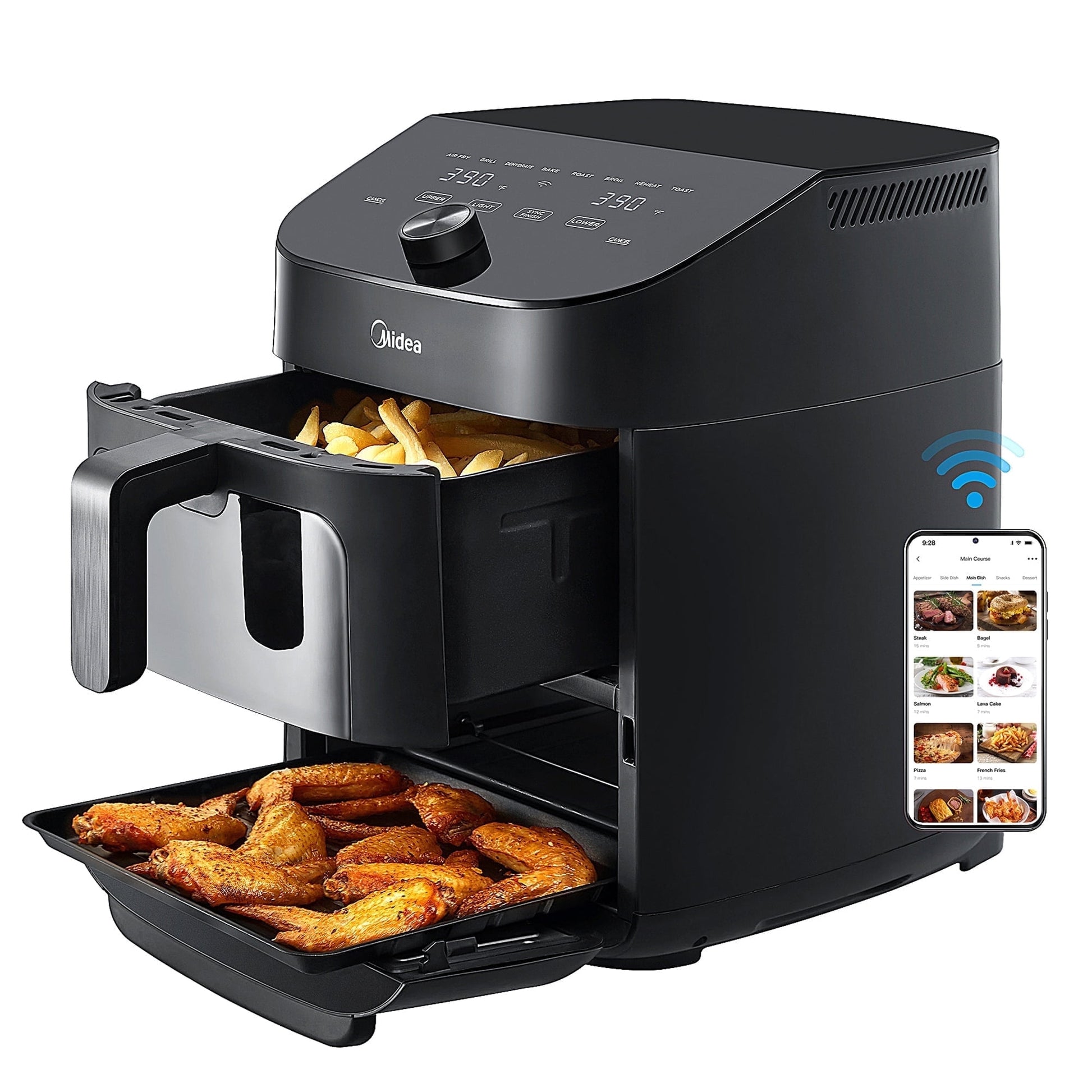 Midea 11 Quart 8-in-1 Two-Zone Air Fryer Oven with Sync Finish Cooking