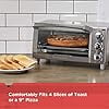 BLACK+DECKER 4-Slice Toaster Oven, Easy Controls, Stainless Steel, TO1760SS