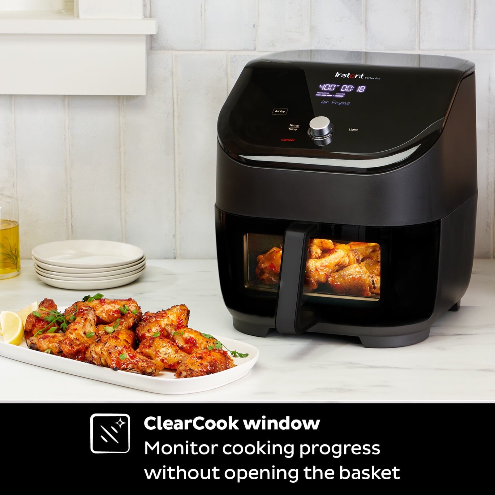 Instant Pot Vortex Plus Air Fryer with ClearCook, 6QT, Black