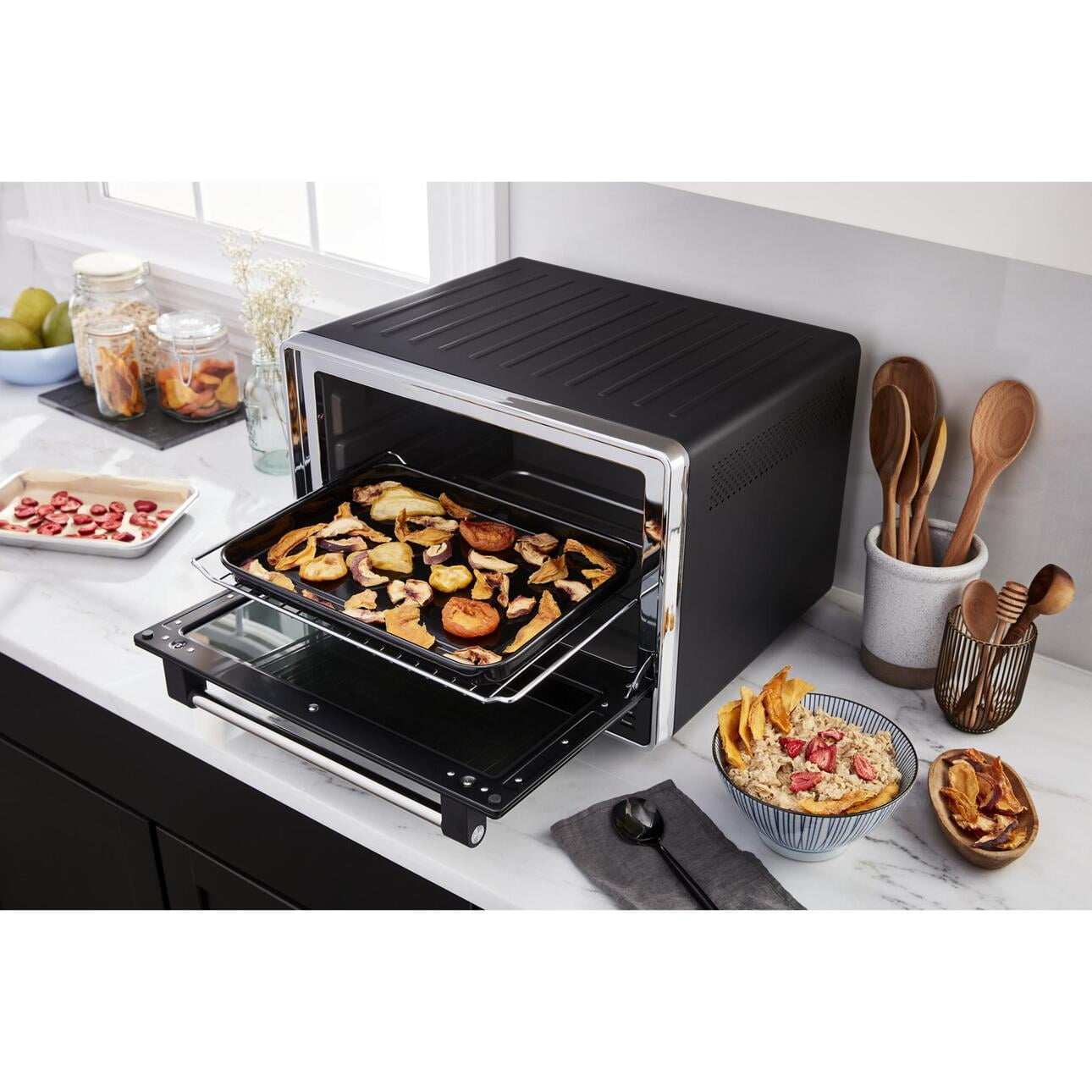 KitchenAid Dual Convection Countertop Oven with Air Fry and Temperature Probe, Black Matte, KCO224BM
