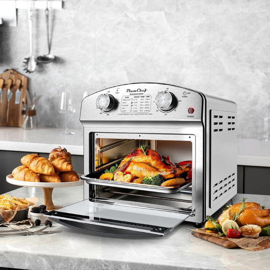 12.5QT 7-in-1 Convection Toaster Oven 1500W, Stainless Steel with 5 Presets – Bake, Roast, Grill, Broil & Toast
