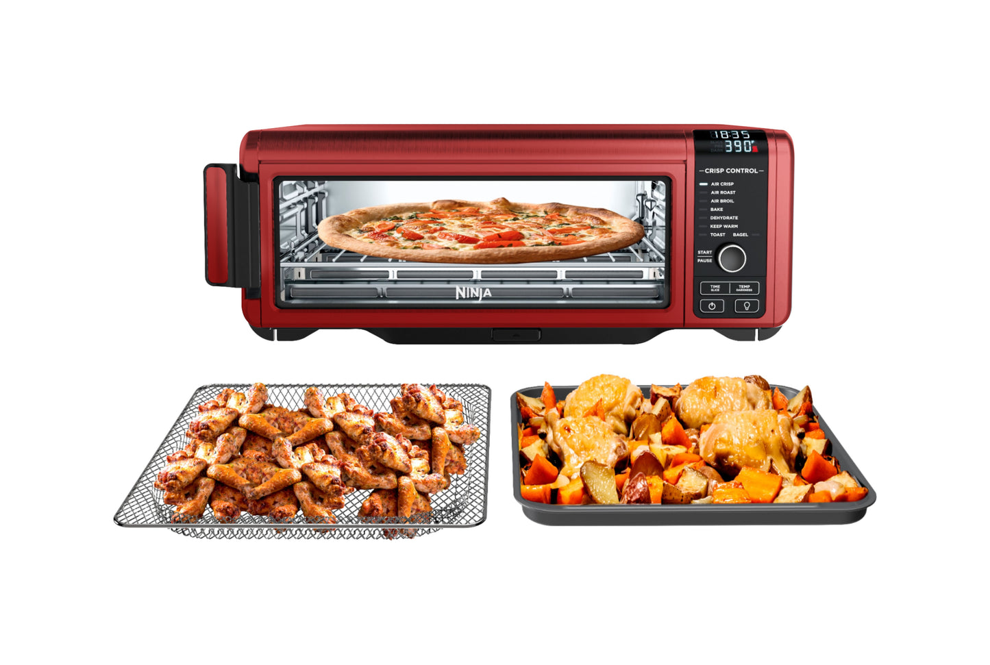 Restored Ninja SP101 Foodi 8in1 Digital Air Fry, Large Toaster Oven (Cinnamon) (Refurbished)