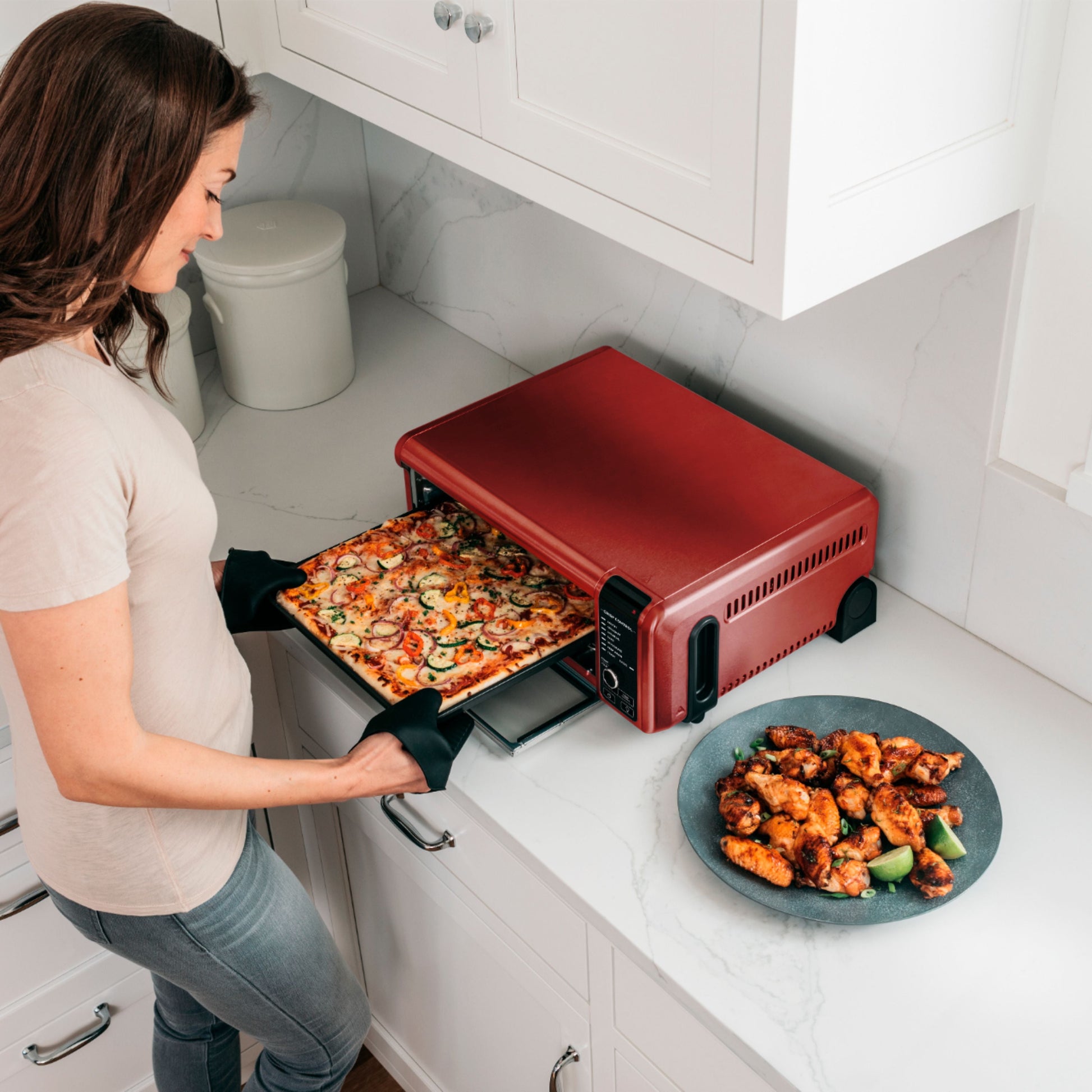 Restored Ninja SP101 Foodi 8in1 Digital Air Fry, Large Toaster Oven (Cinnamon) (Refurbished)
