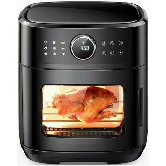 13QT Air Fryer, 1700W Toaster Oven Air Fryer Combo with Digital Touch Screen, Family Size Air Fryer Oven w/Air fry, Roast, Toast, Broil, Rotisserie & Dehydrator, Black