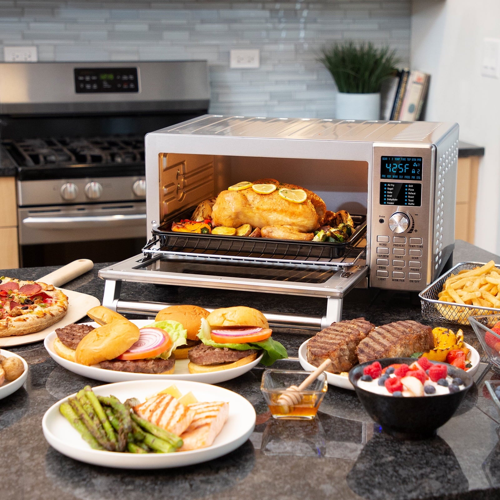 NuWave Bravo XL Air Fryer Toaster Smart Oven, 30-Qt XL Capacity 12-in-1 Countertop Grill/Griddle Combo, Cooking, Toaster oven