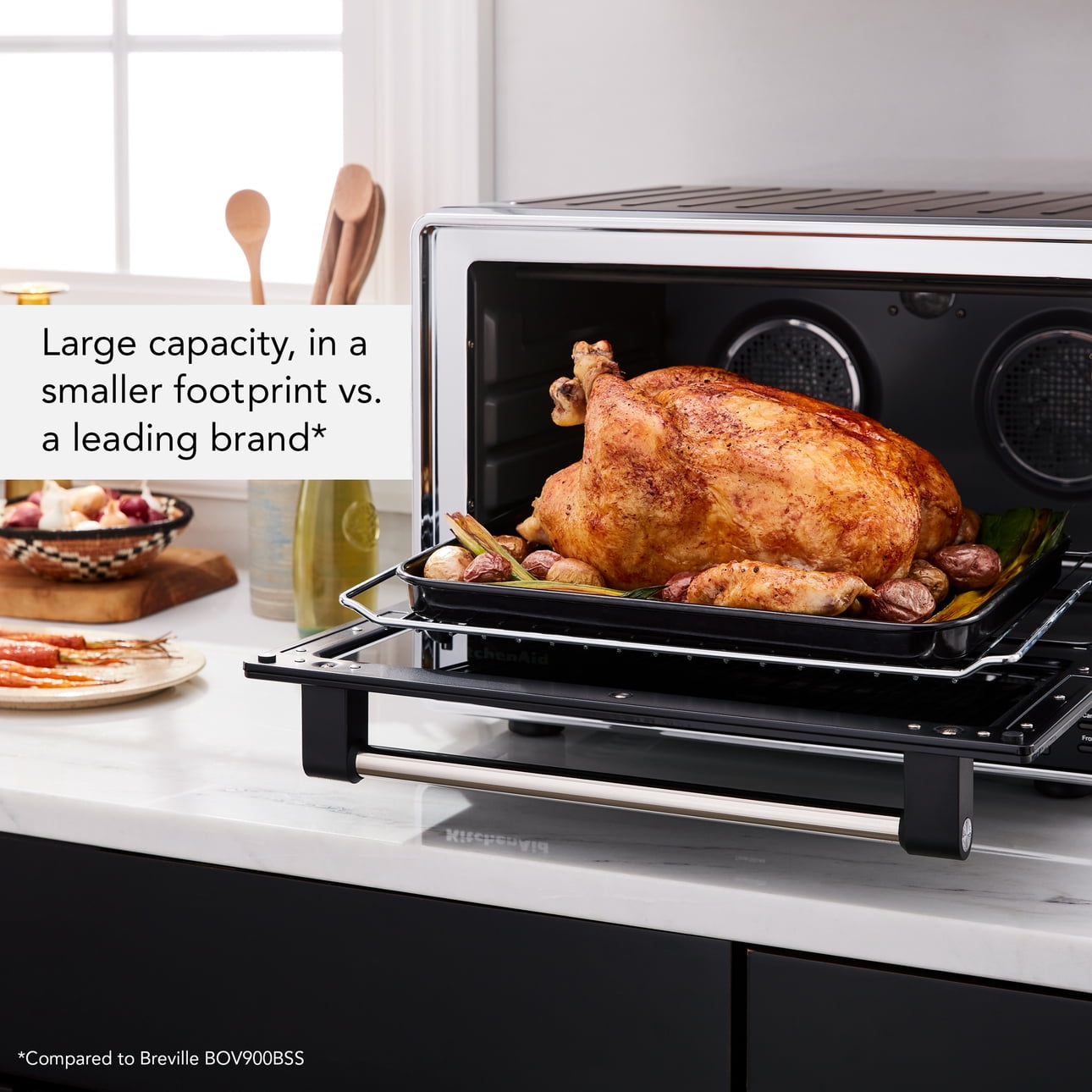 KitchenAid Dual Convection Countertop Oven with Air Fry and Temperature Probe, Black Matte, KCO224BM