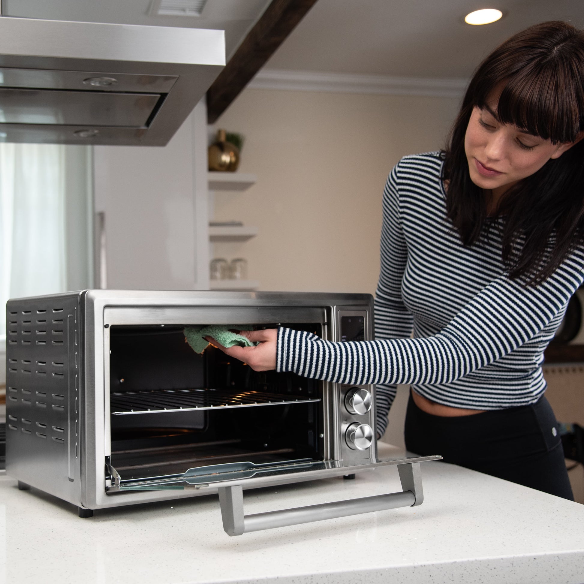 Cosori 9-Slice Smart Ceramic Air Fryer Toaster Oven, Stainless Steel, Silver