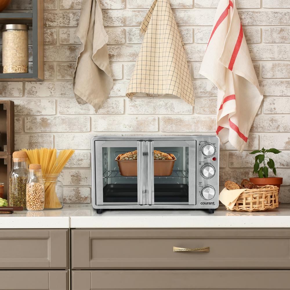 Courant French Door Convection Toaster Oven & Broiler, Fits 9x13’’ Stainless Steel