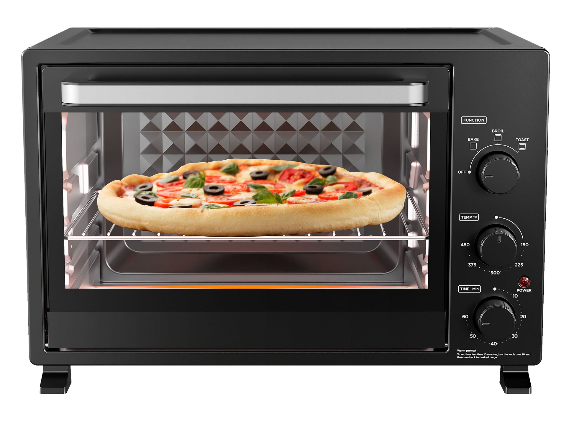 Mainstays XL Toaster Oven, 34QT, 6-Slice Family Size, Black, 1500W, New