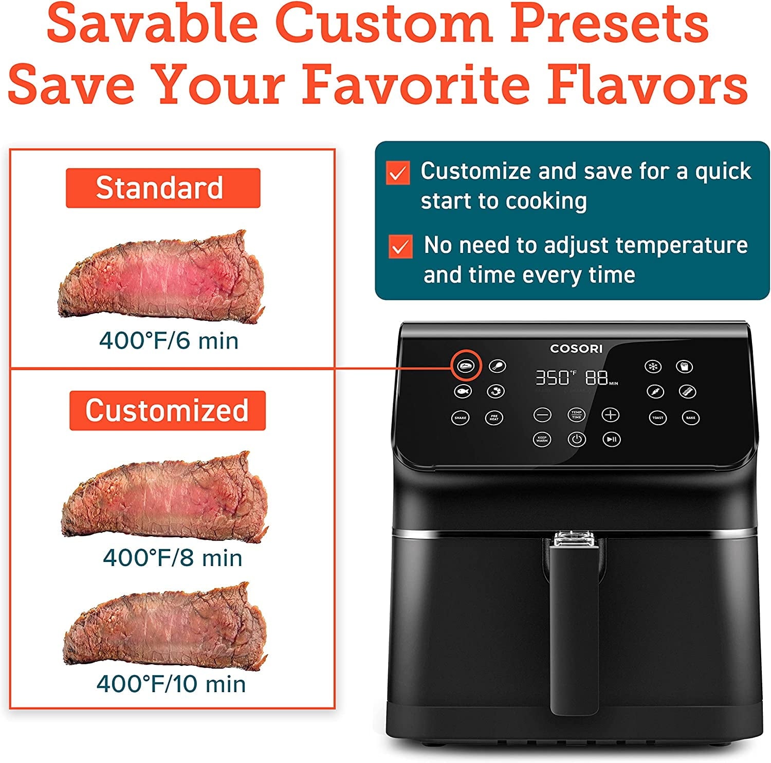Cosori Air Fryer Oven Combo 5.8 Qt Max Xl Large Cooker