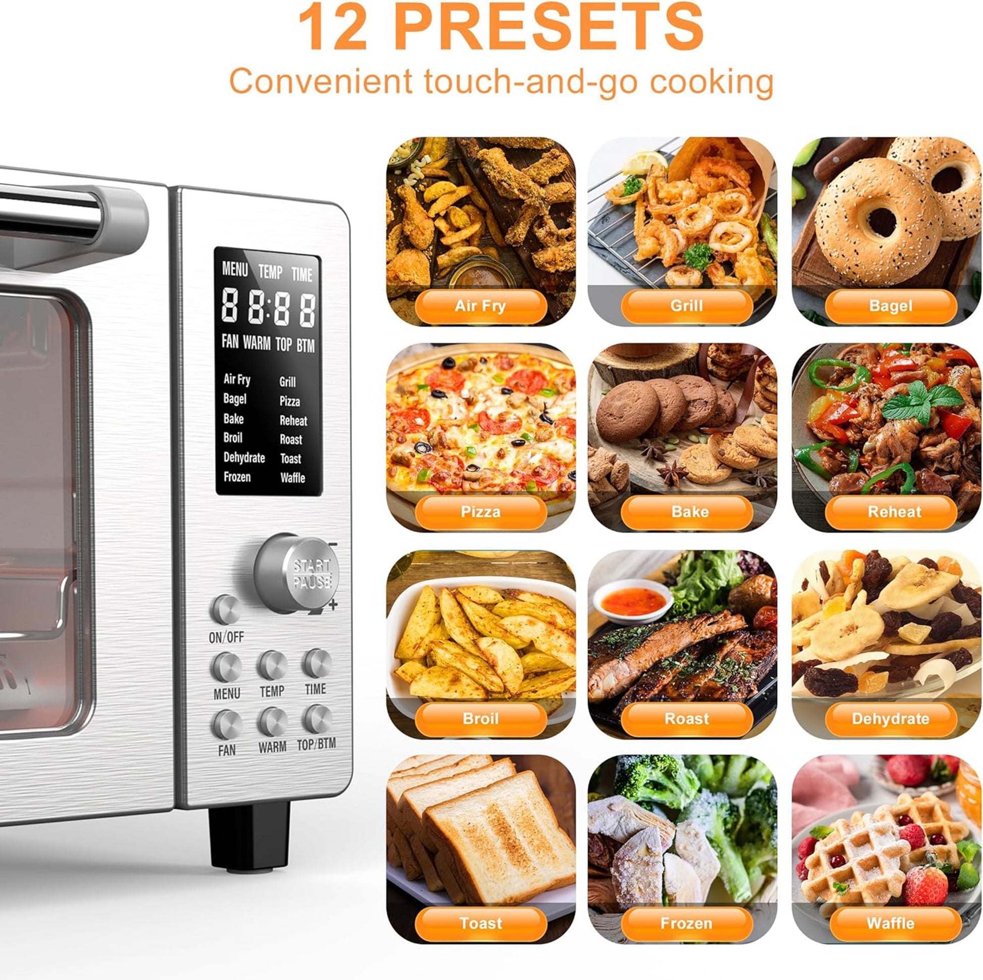 Nuwave Bravo Air Fryer Oven, 21-Qt Capacity 1800 Watts Convection Toaster Smart Oven, Large