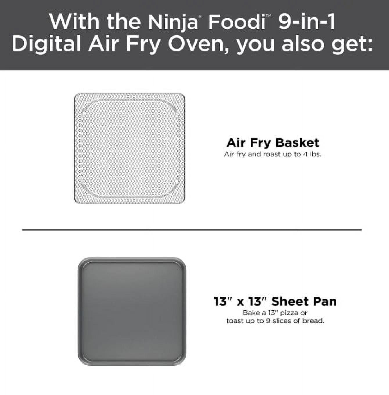 Ninja Foodi 9-in-1 Digital Air Fry Oven Air Fry, Air Roast, Air Broil, Bake, Bagel, Toast, Dehydrate, Keep Warm, and Reheat - Stainless Steel