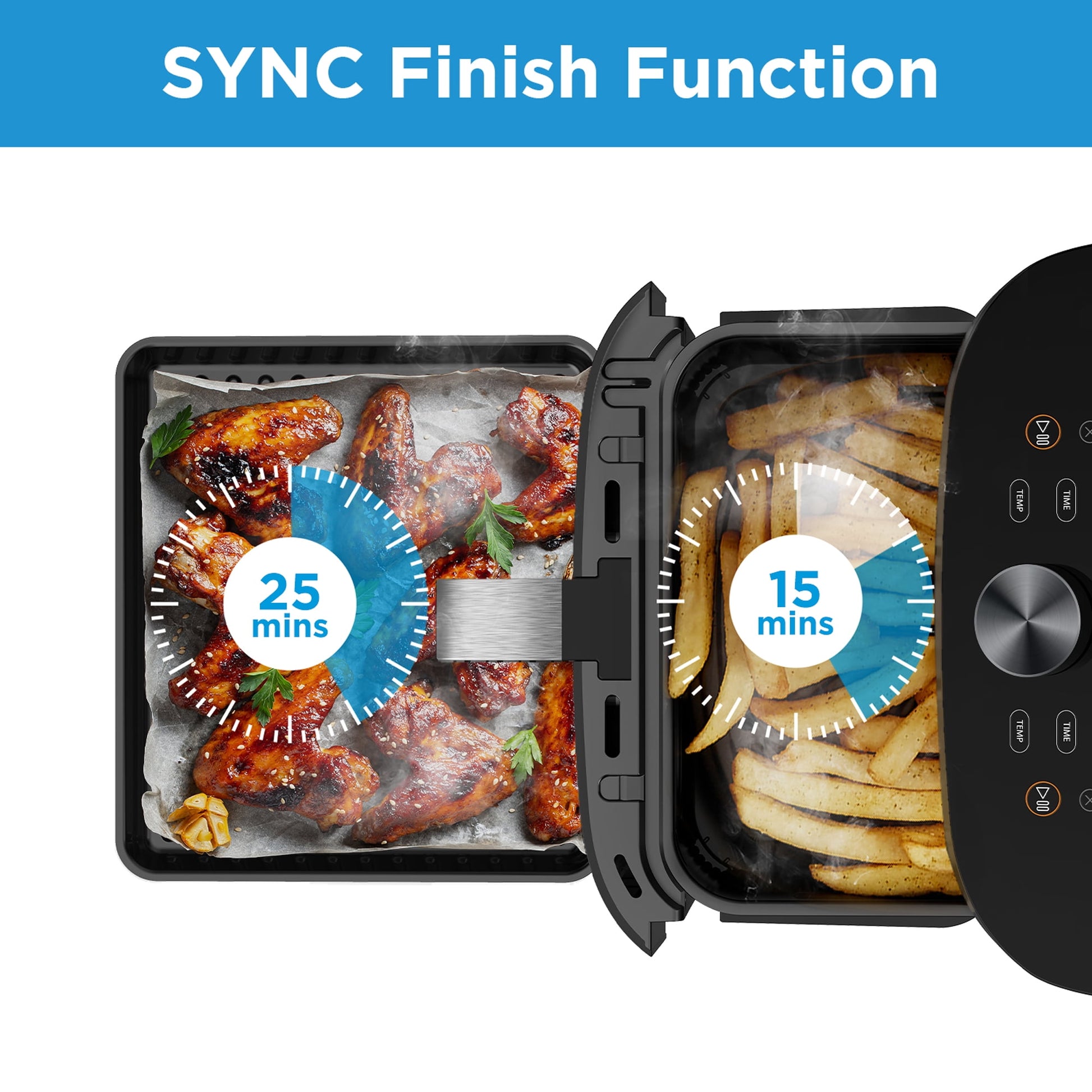 Midea 11 Quart 8-in-1 Two-Zone Air Fryer Oven with Sync Finish Cooking