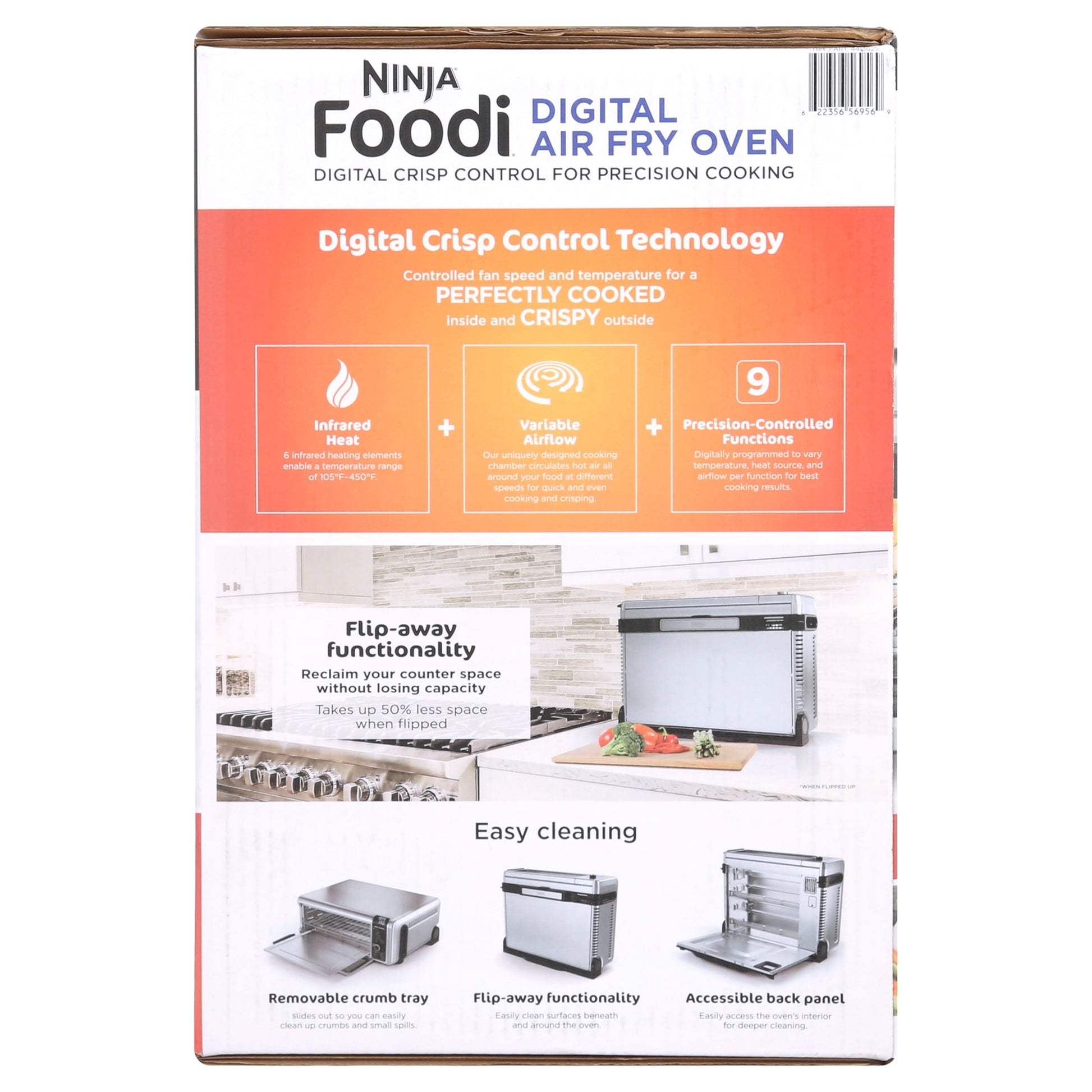 Ninja FT102A Foodi 9-in-1 Digital Air Fry Oven with Convection Oven, Toaster, Air Fryer