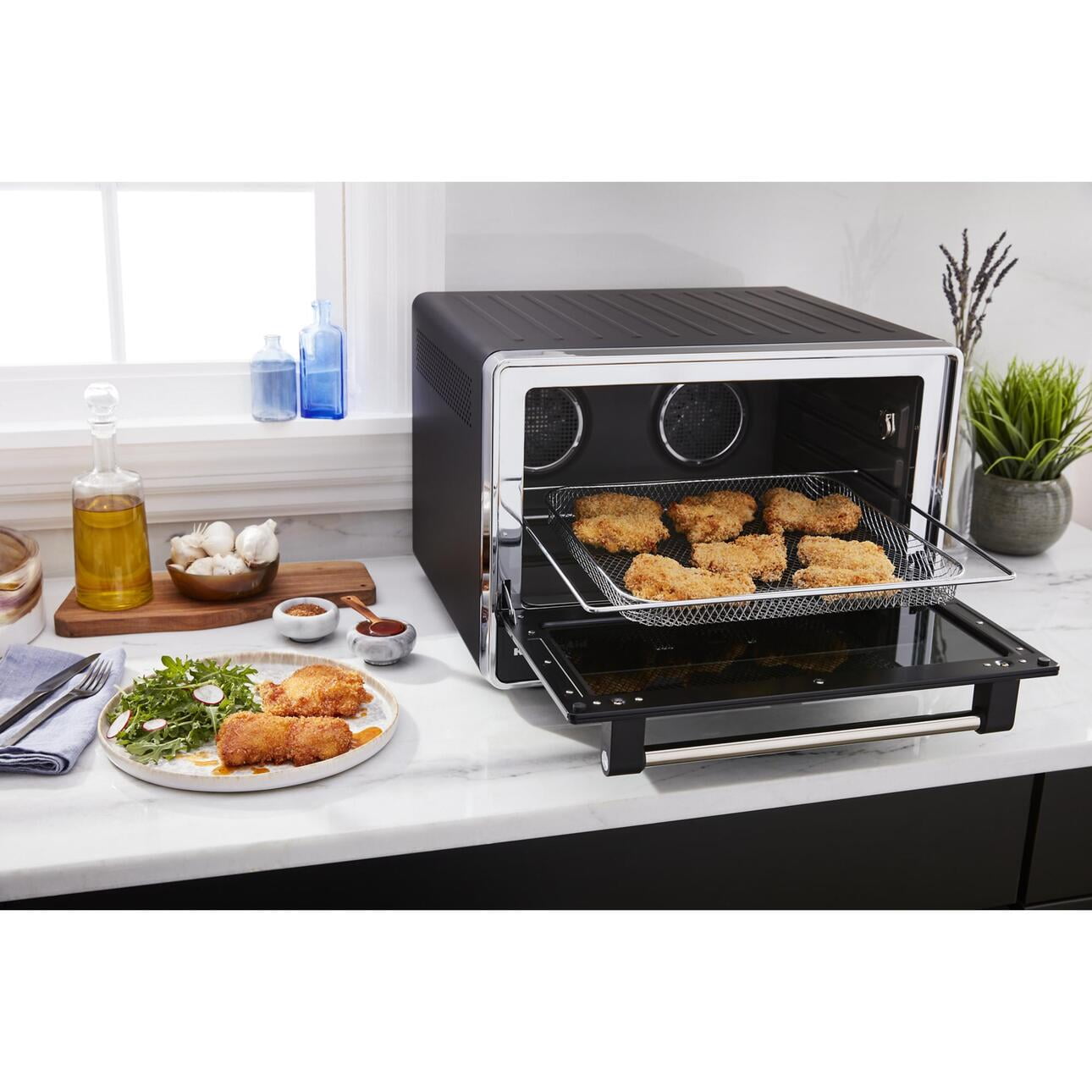 KitchenAid Dual Convection Countertop Oven with Air Fry and Temperature Probe, Black Matte, KCO224BM