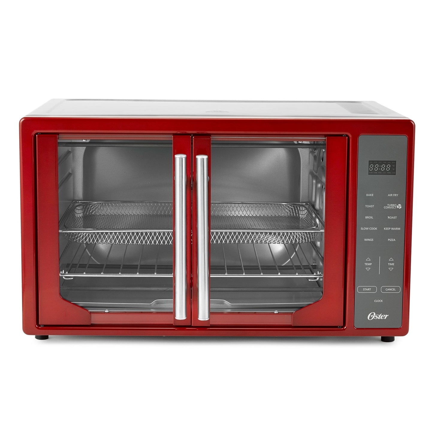 Oster French Door Turbo Convection Toaster Oven w/Extra Large Interior, Red