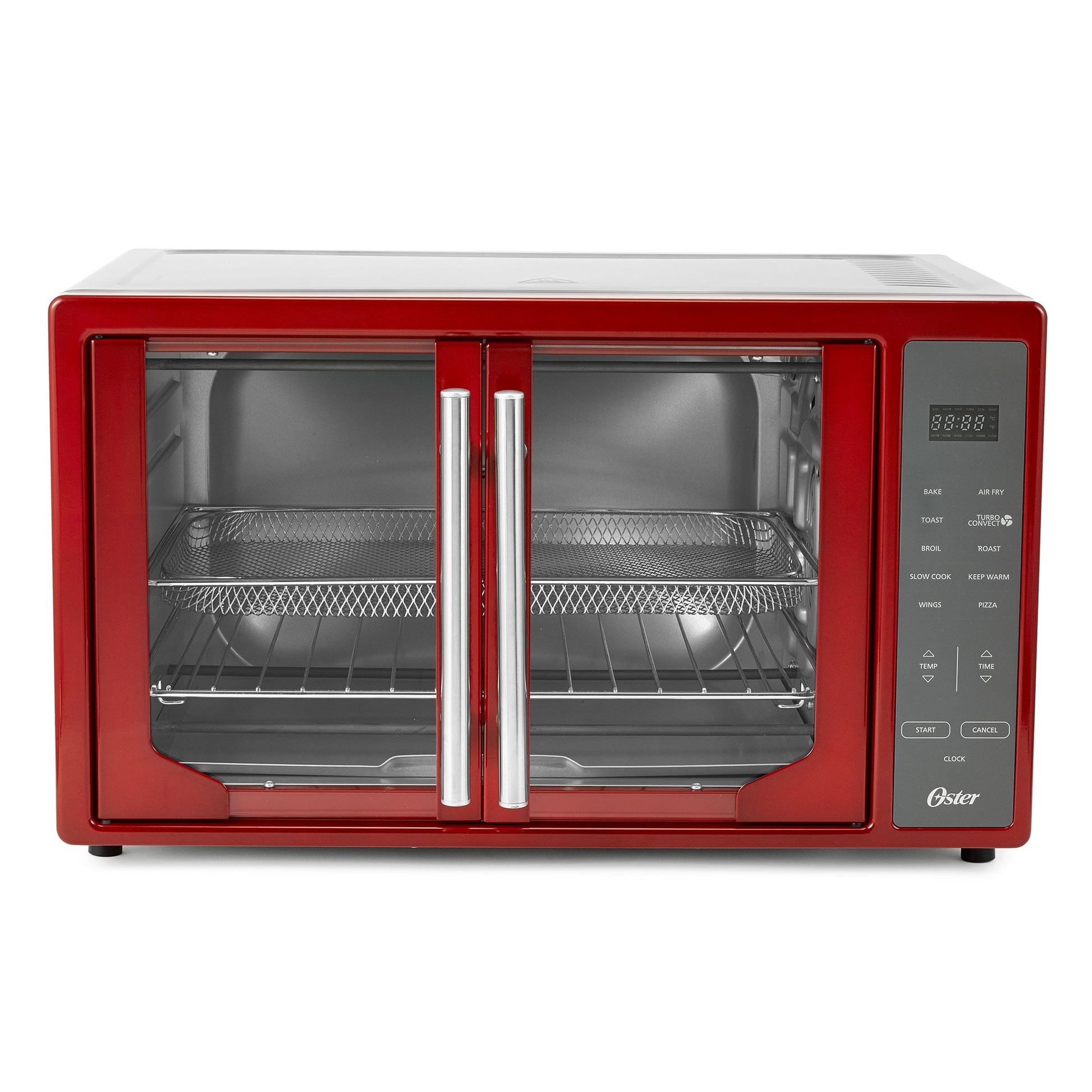Oster French Door Turbo Convection Toaster Oven w/Extra Large Interior, Red