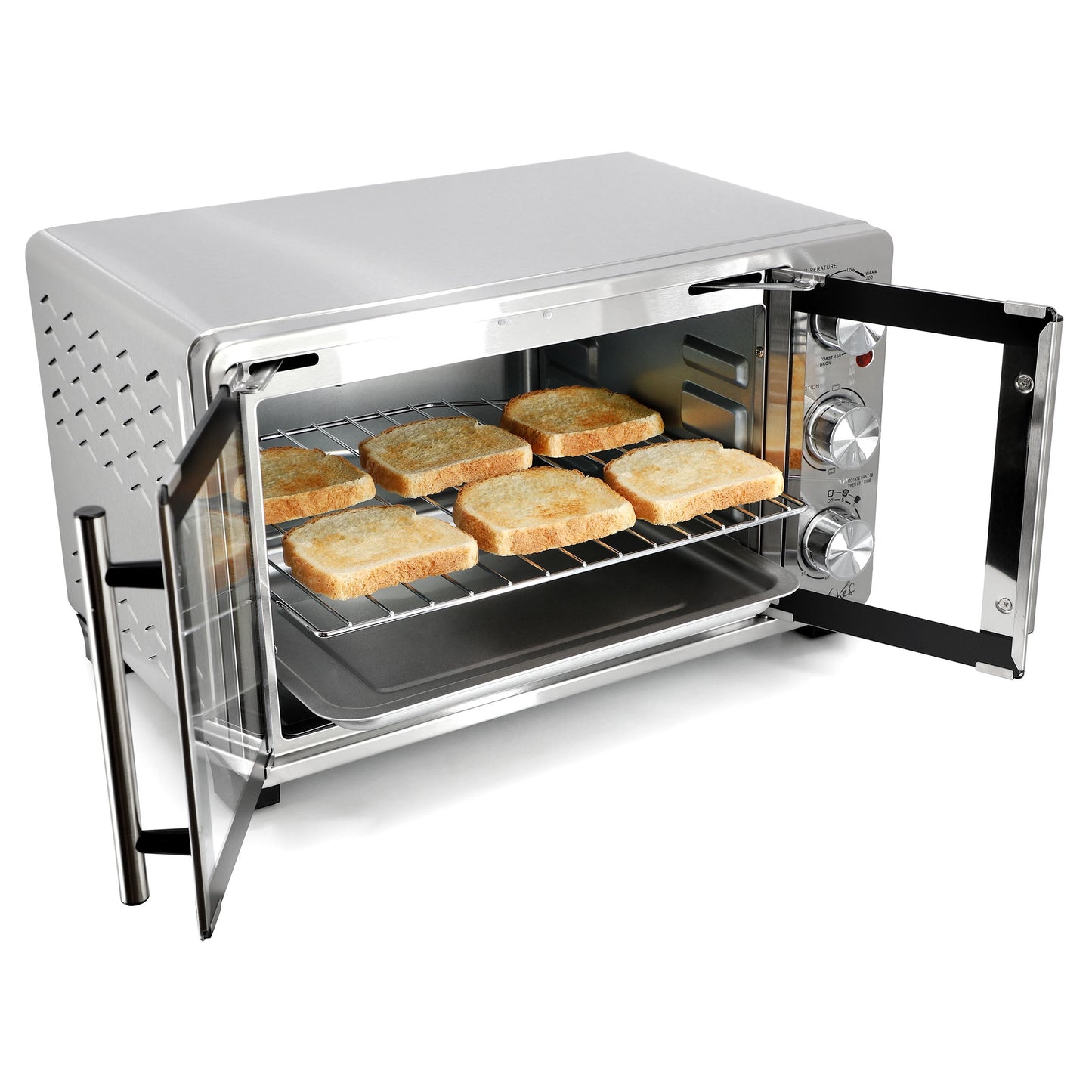 MegaChef 25 Quart French Door Multi-Function Electric Toaster Oven with Rotisserie Set