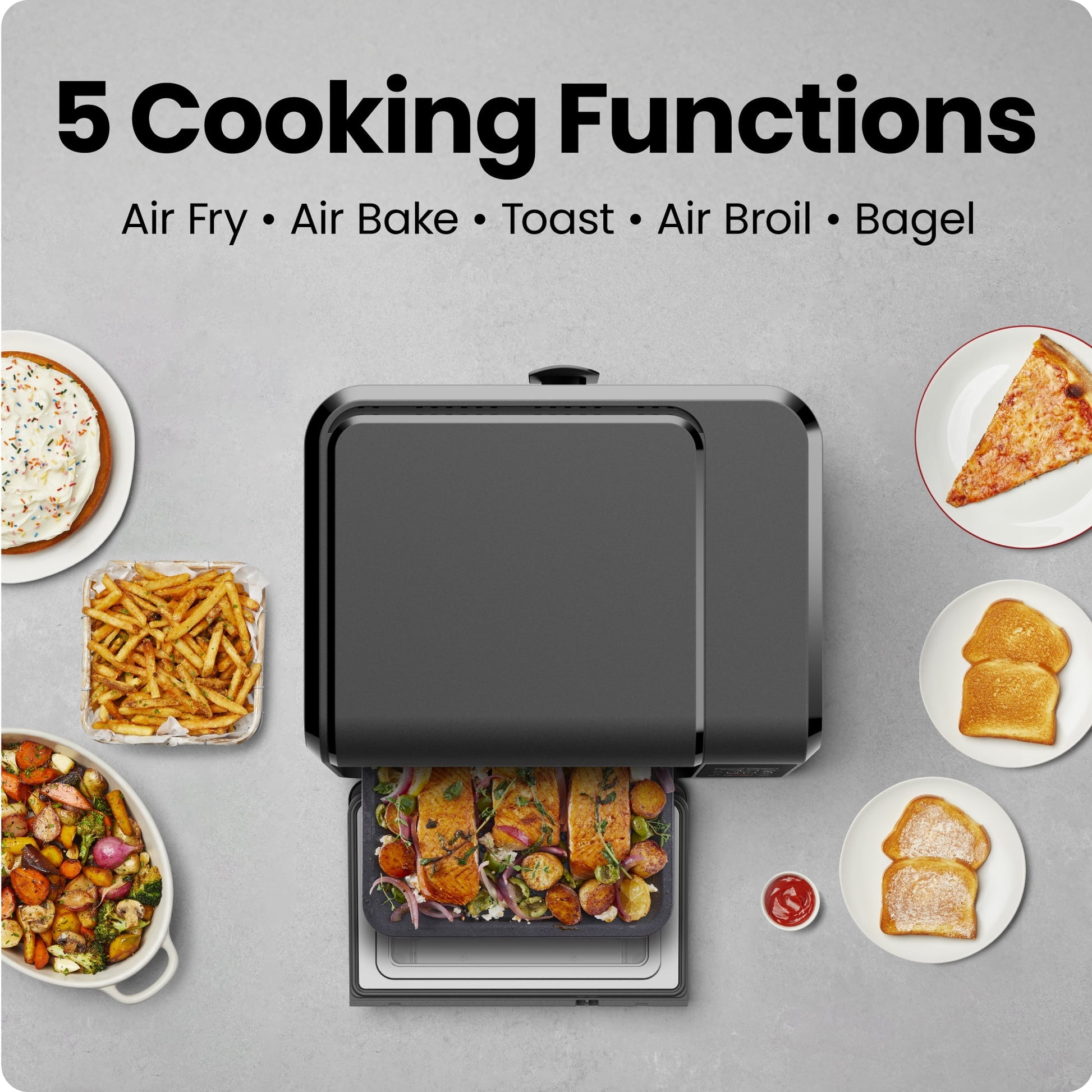 Chefman EasyAir 15 Qt. Toaster Oven Air Fryer, 5 Cooking Functions & 450°F Max Temperature – Black