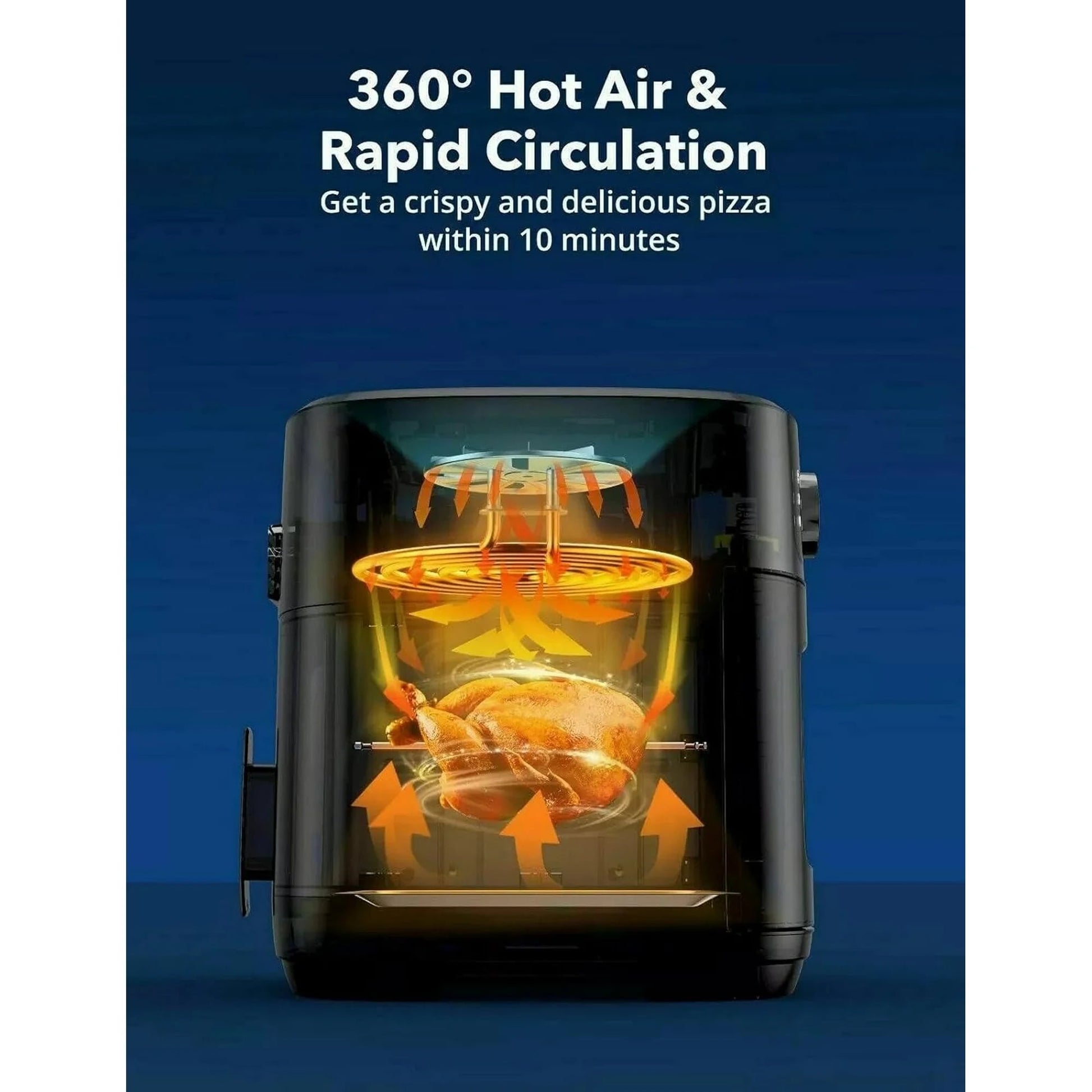 13QT Air Fryer, 1700W Toaster Oven Air Fryer Combo with Digital Touch Screen, Family Size Air Fryer Oven w/Air fry, Roast, Toast, Broil, Rotisserie & Dehydrator, Black