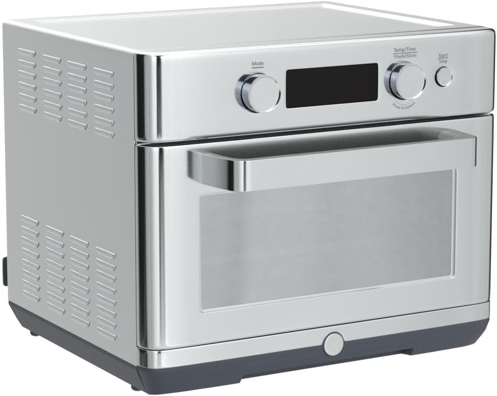 GE 1500-Watt Digital Air Fry 8-in-1 Toaster Oven with Convection and Removable Crumb Tray, Stainless Steel