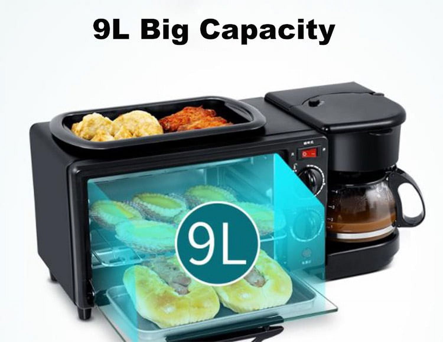 Mia 9 L Black Toaster Oven
