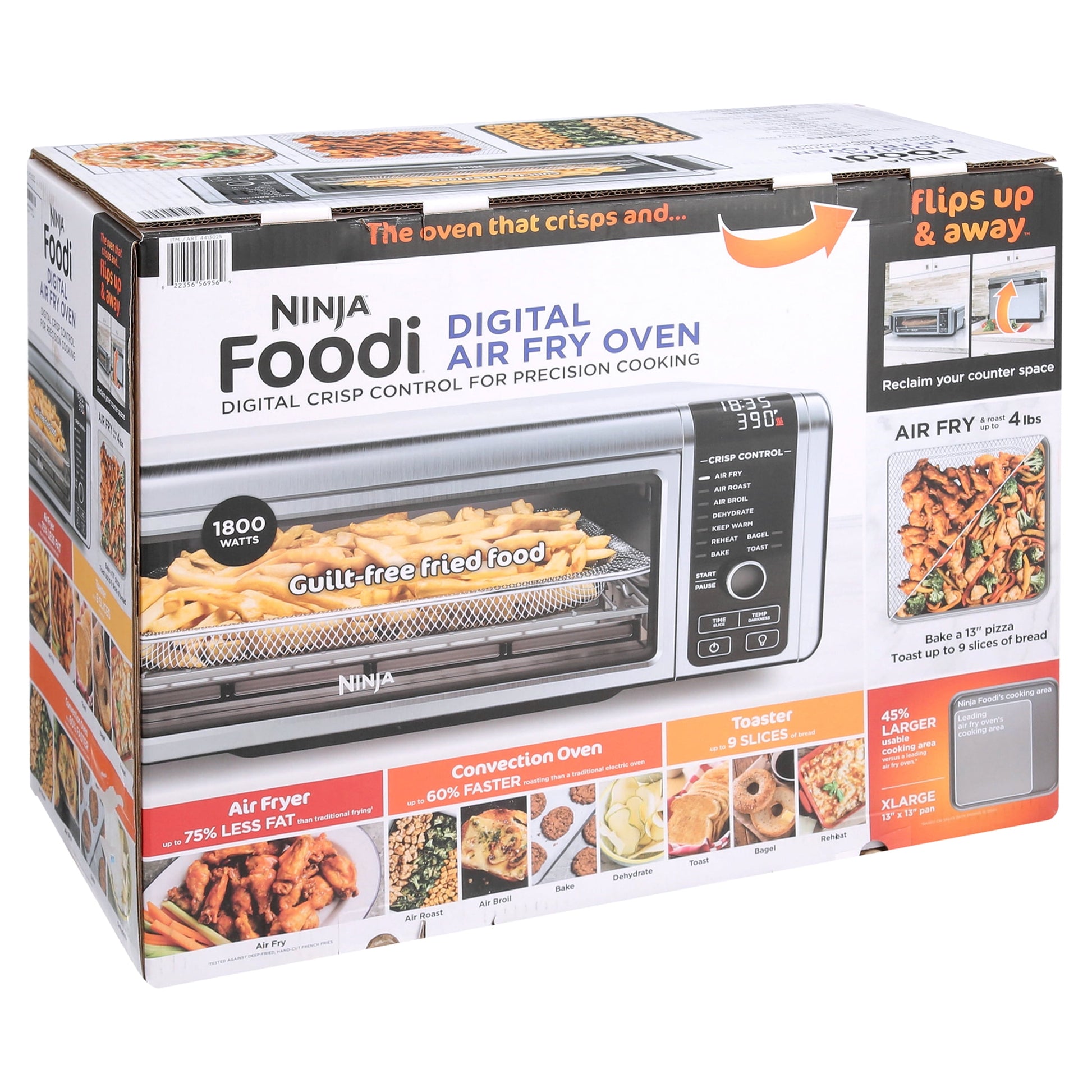 Ninja FT102A Foodi 9-in-1 Digital Air Fry Oven with Convection Oven, Toaster, Air Fryer