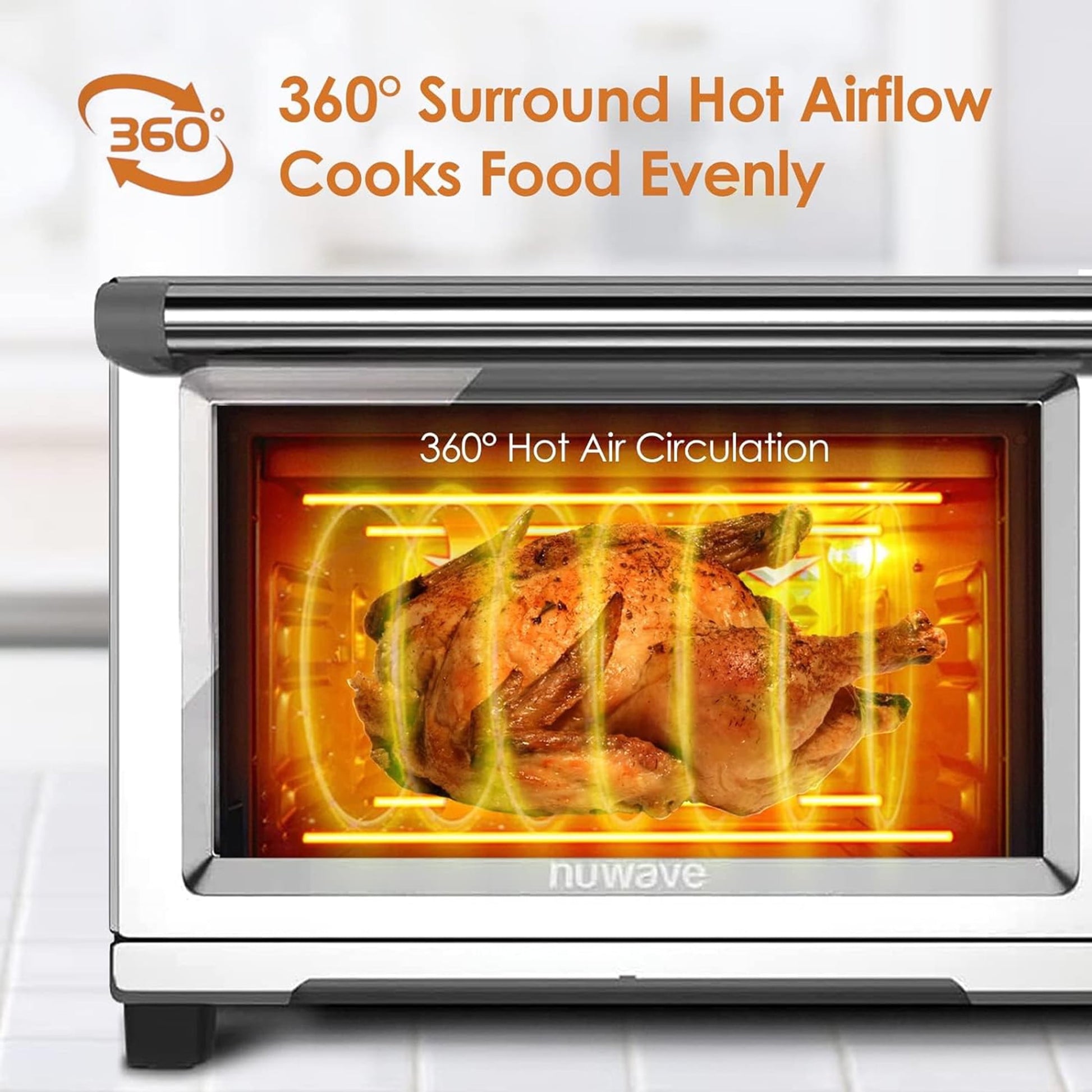 NuWave Bravo 21-Qt Toaster oven, 1800W New Oven & Air Fryer Combo, Convection Toaster Oven Countertop, Pizza, Large