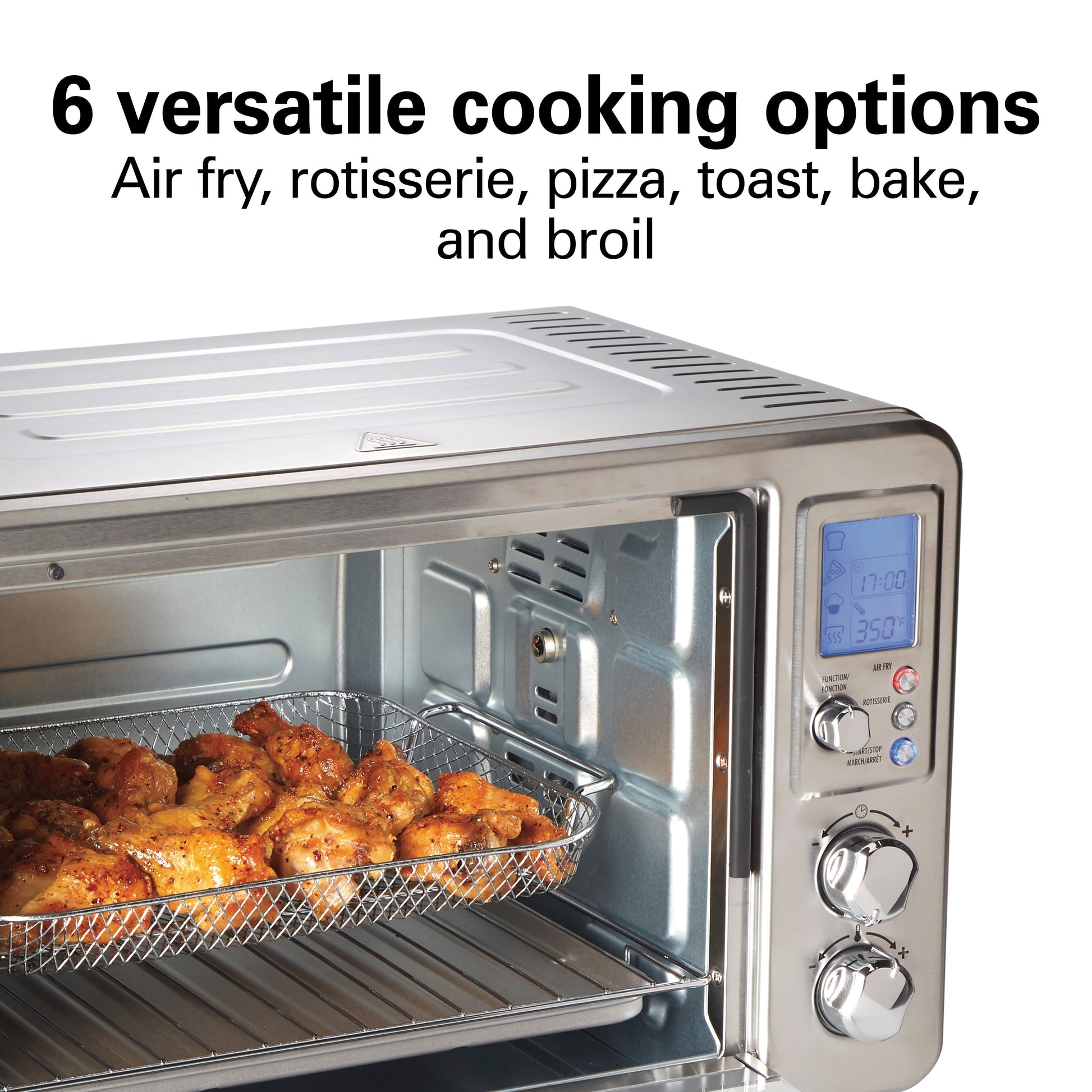 Restored Hamilton Beach Sure-Crisp Digital Air Fryer Toaster Oven with Rotisserie (Refurbished)