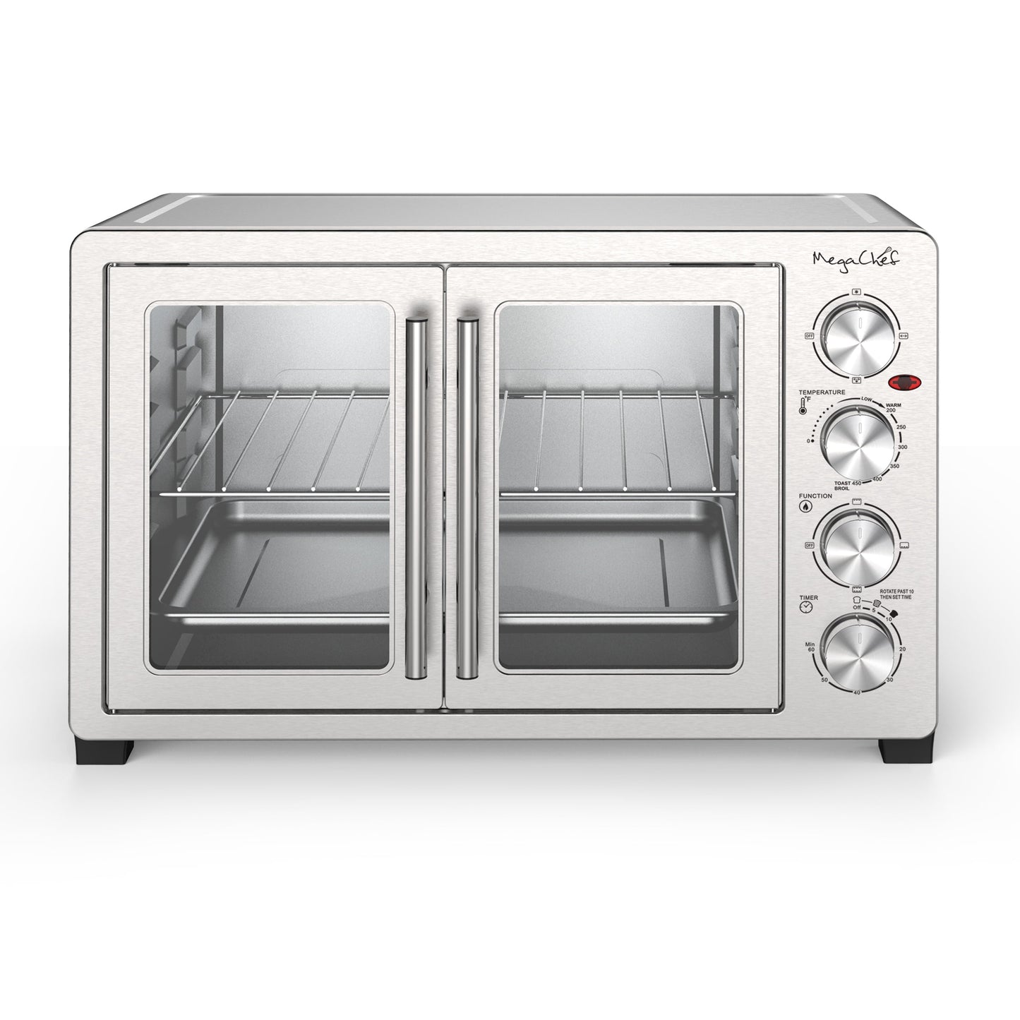 MegaChef 45 Quart Electric French Door Rotisserie Convection Counter Top Oven