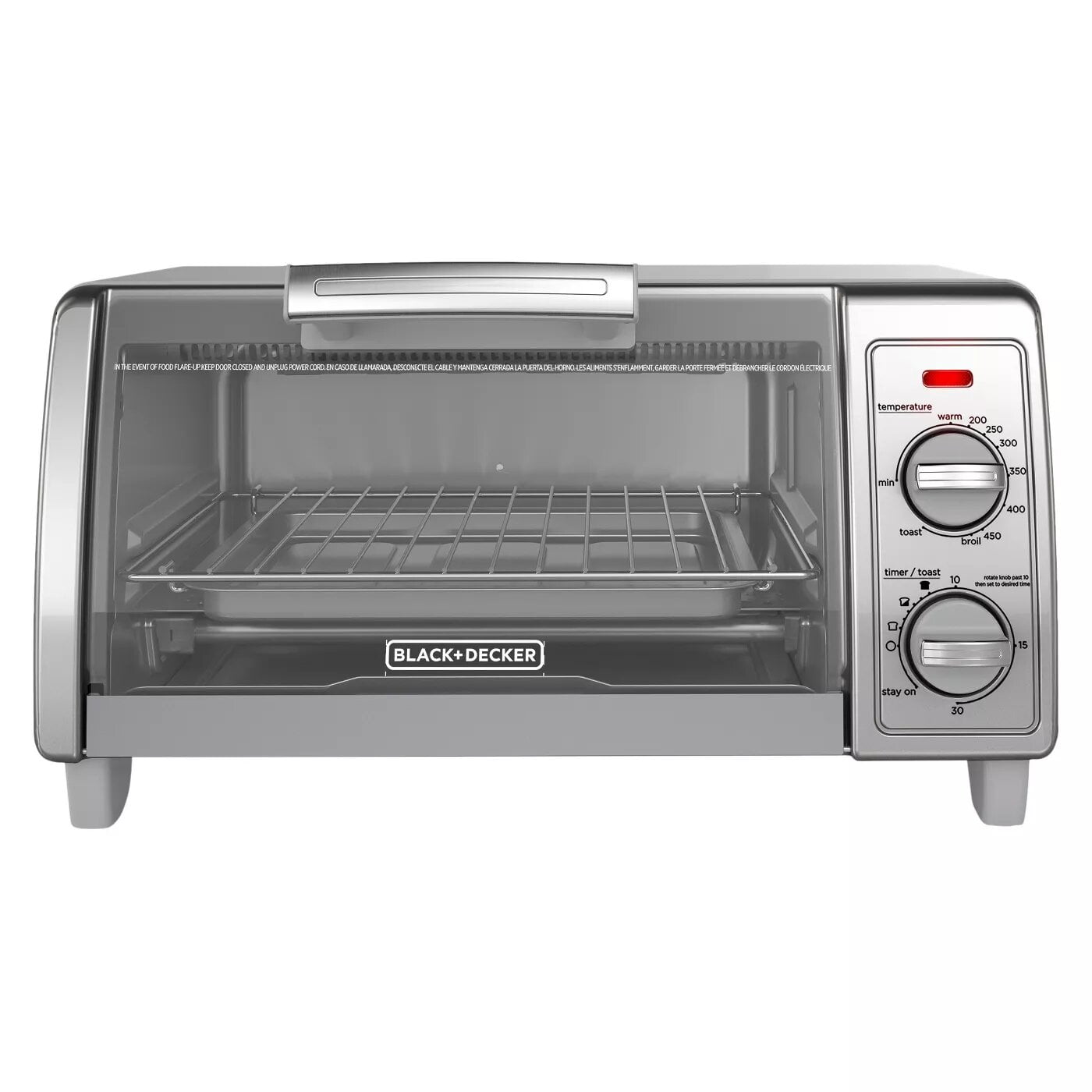 Open Box BLACK+DECKER 4 Slice Toaster Oven Stainless Steel TO1700SG - New (tt)