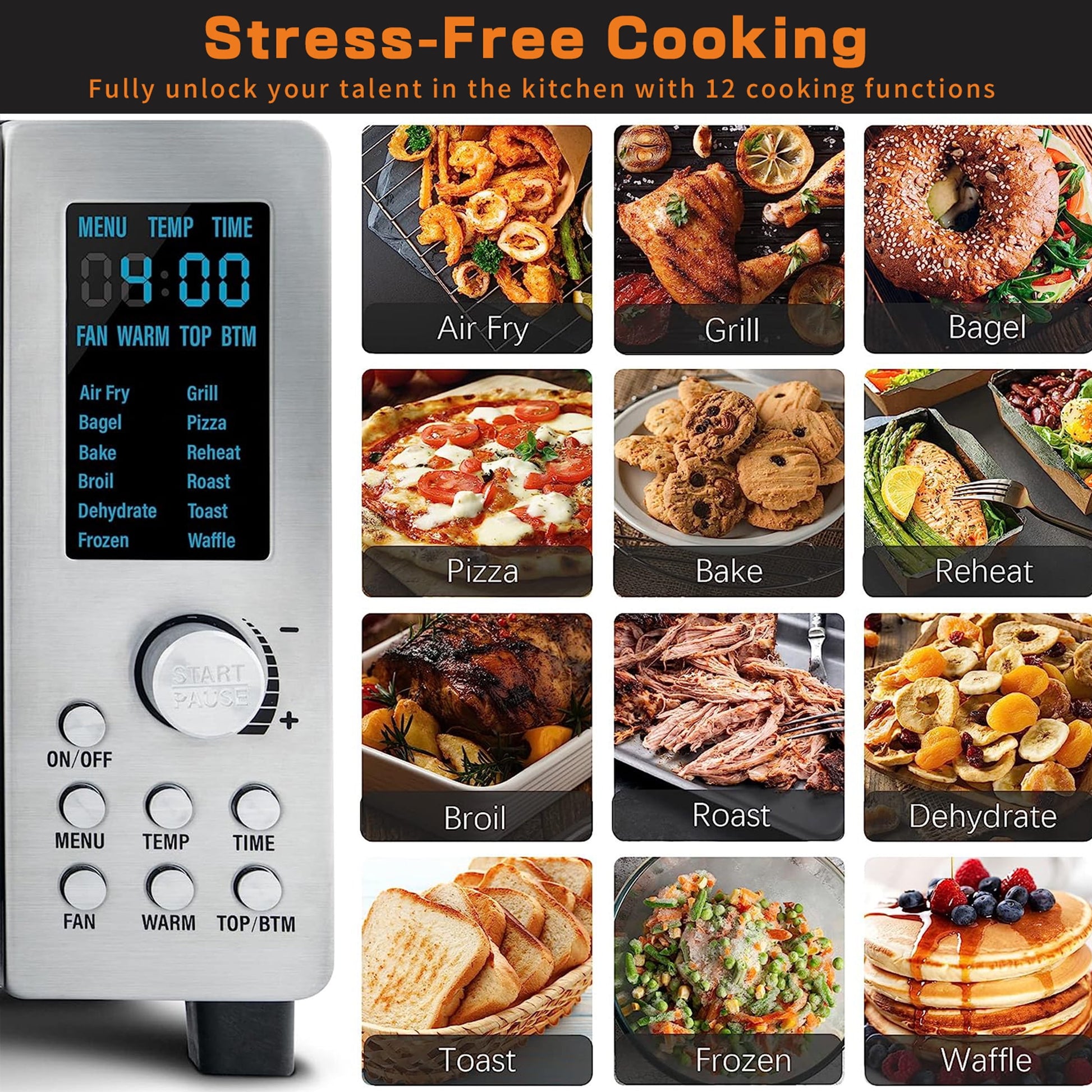 NuWave Bravo 21-Qt Toaster oven, 1800W New Oven & Air Fryer Combo, Convection Toaster Oven Countertop, Pizza, Large
