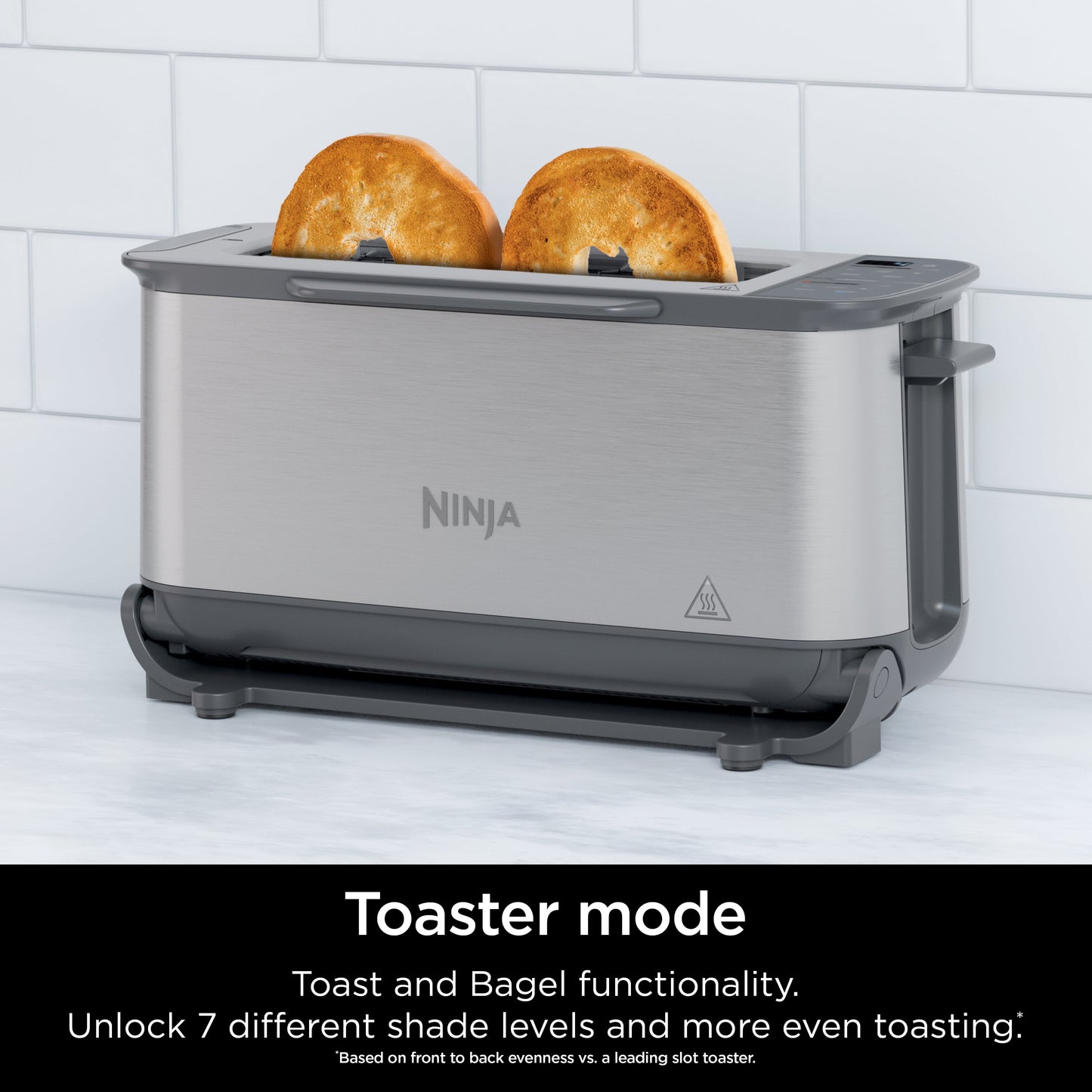 Ninja® Foodi™ 2-in-1 Flip Toaster, 2-Slice Toaster, Compact Toaster Oven, Snack Maker, 1500 Watts, ST100