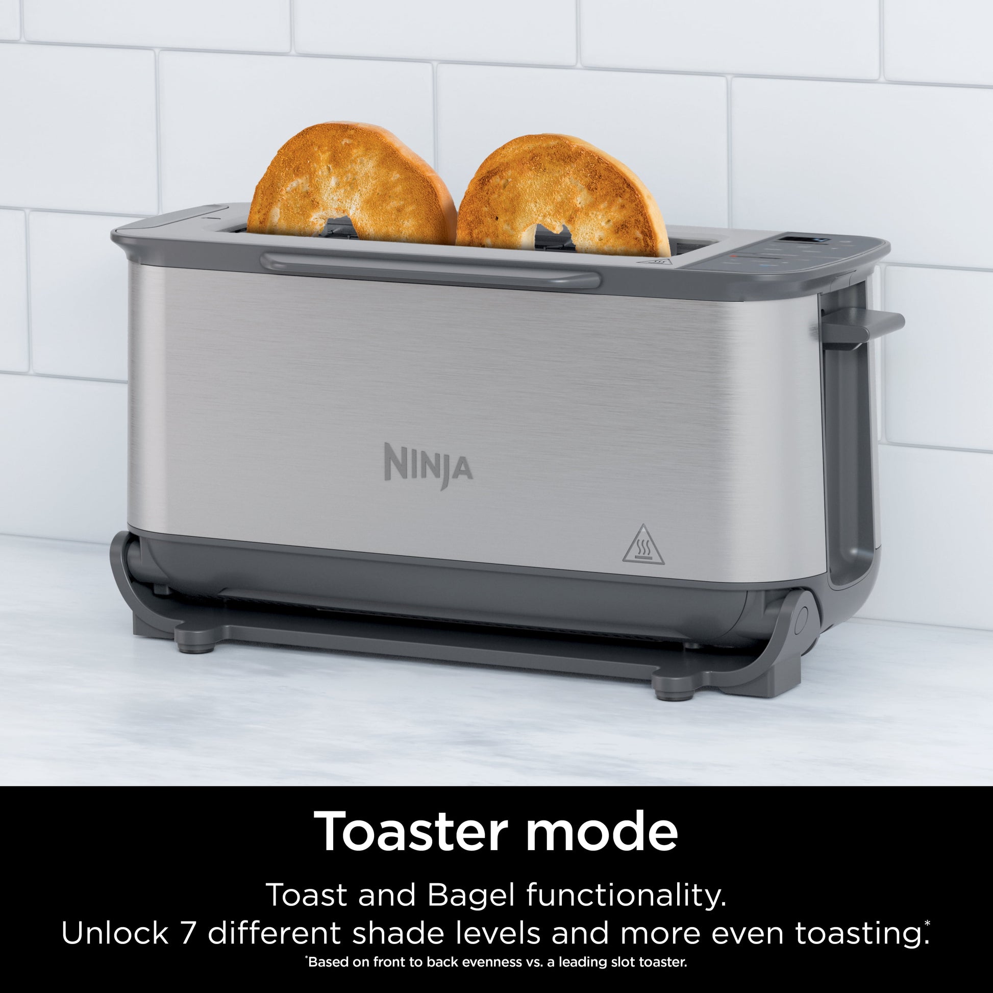 Ninja® Foodi™ 2-in-1 Flip Toaster, 2-Slice Toaster, Compact Toaster Oven, Snack Maker, 1500 Watts, ST100