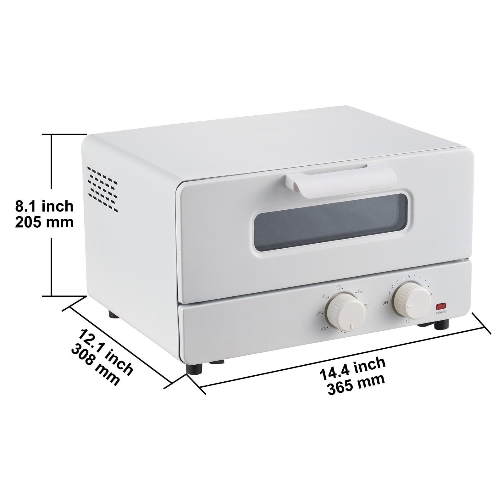 KFFKFF 1300W 7-Mode 12L Steam Oven Toaster Oven 5-in-1 Countertop Convection Oven