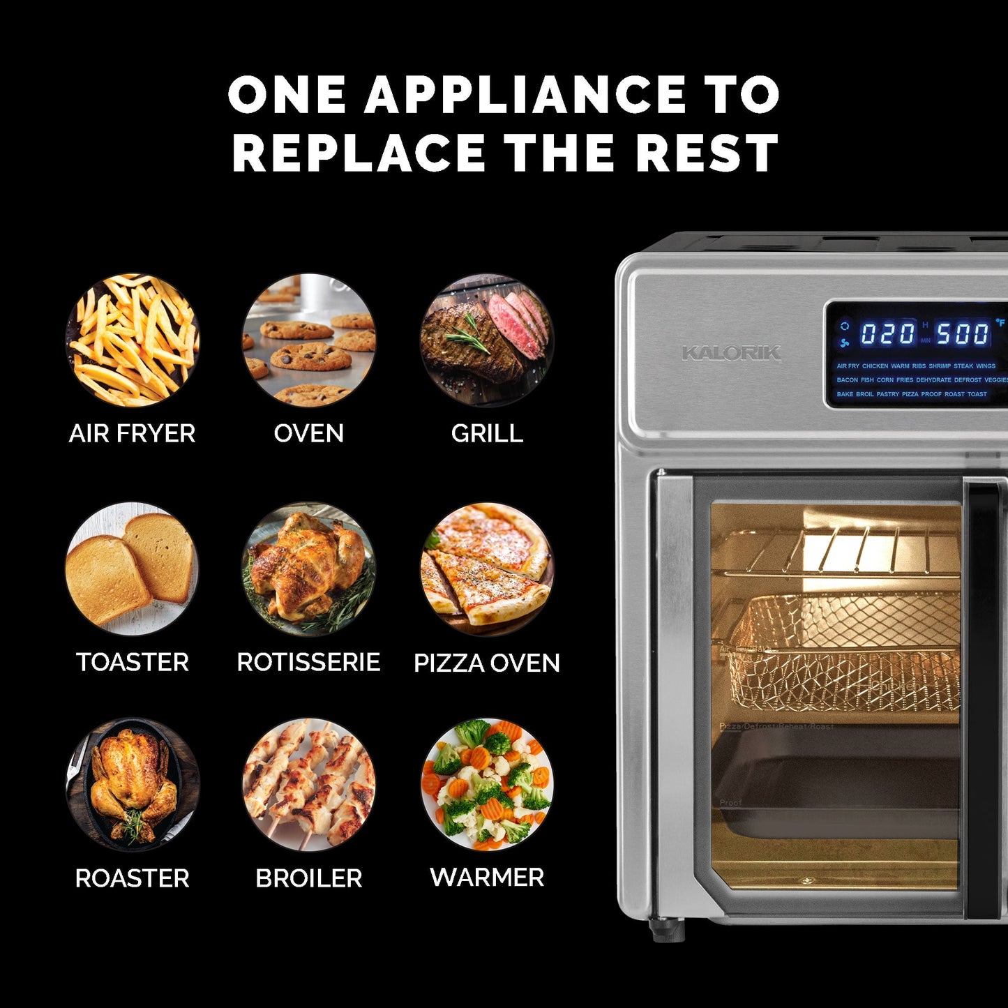 Kalorik Maxx Complete 26 Quart Digital Air Fryer Oven AFO 50253 OW