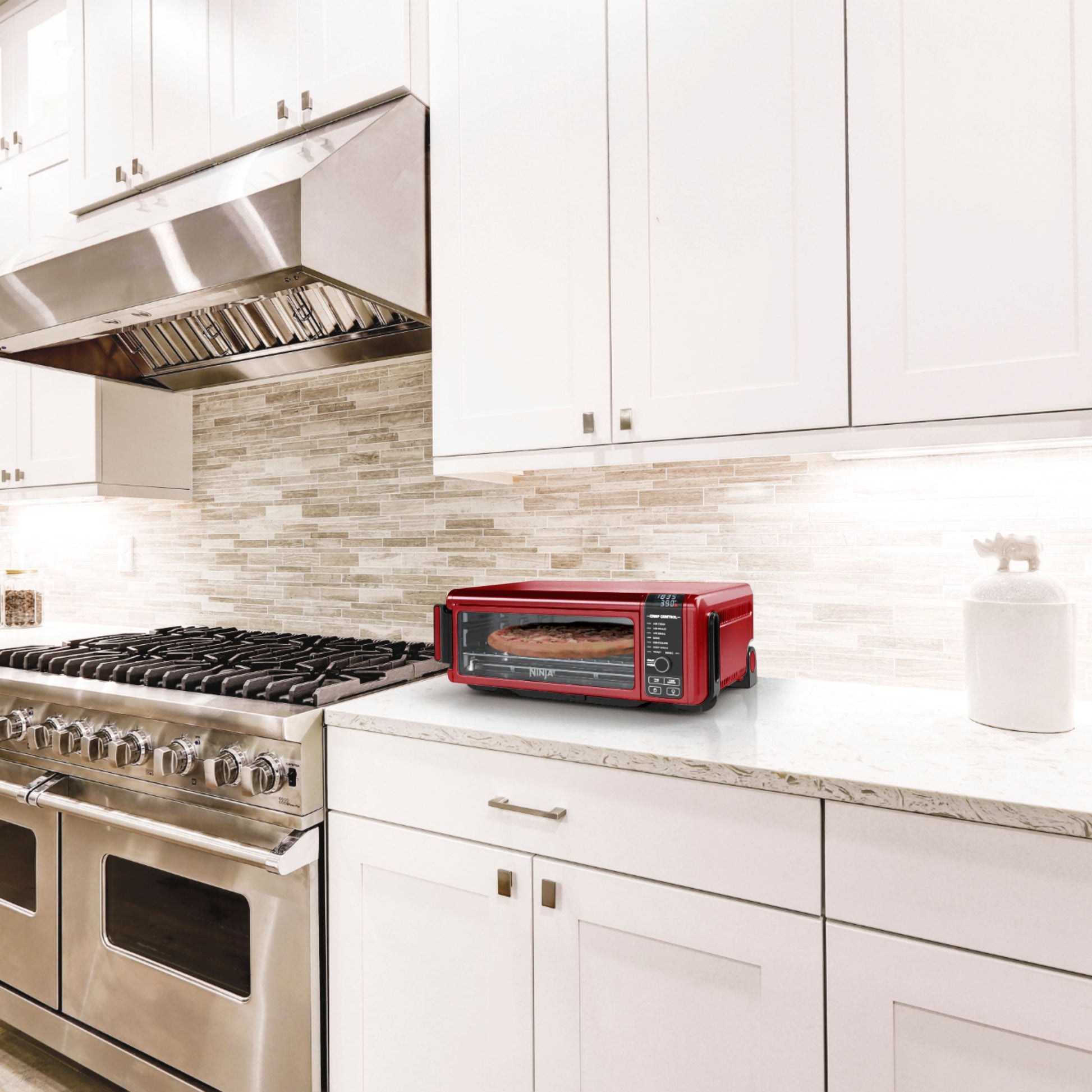Restored Ninja SP101 Foodi 8in1 Digital Air Fry, Large Toaster Oven (Cinnamon) (Refurbished)