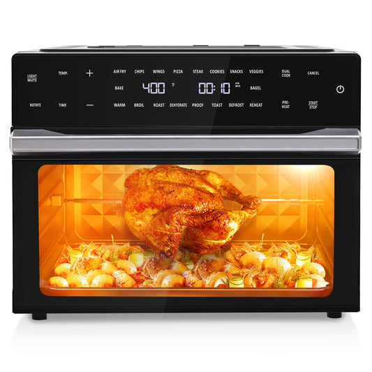 Aeitto 32 QT Large Air Fryer Ovens, Rotisserie Oven with Dehydrator, 19-in-1 Convection Toast Countertops Oven Combo, 6 Accessories