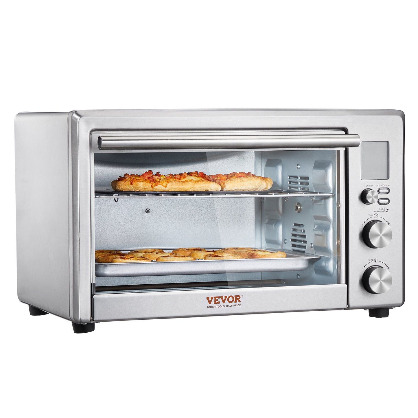 Countertop Convection Oven 28L Toaster Baker 10-IN-1 1800W for Home Use, with LCD Touchscreen, Multiple Cooking Functions, Rotisserie, and Accessories for Baking, Roasting, Toasting, and More